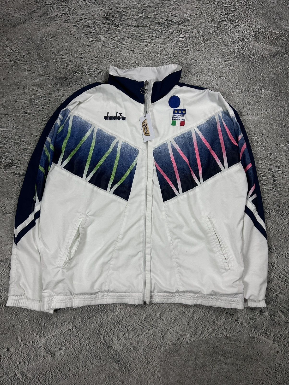 Diadora Diadora Italy vintage Track Jacket white 90s Size US XL / EU 56 / 4 - 1 Thumbnail