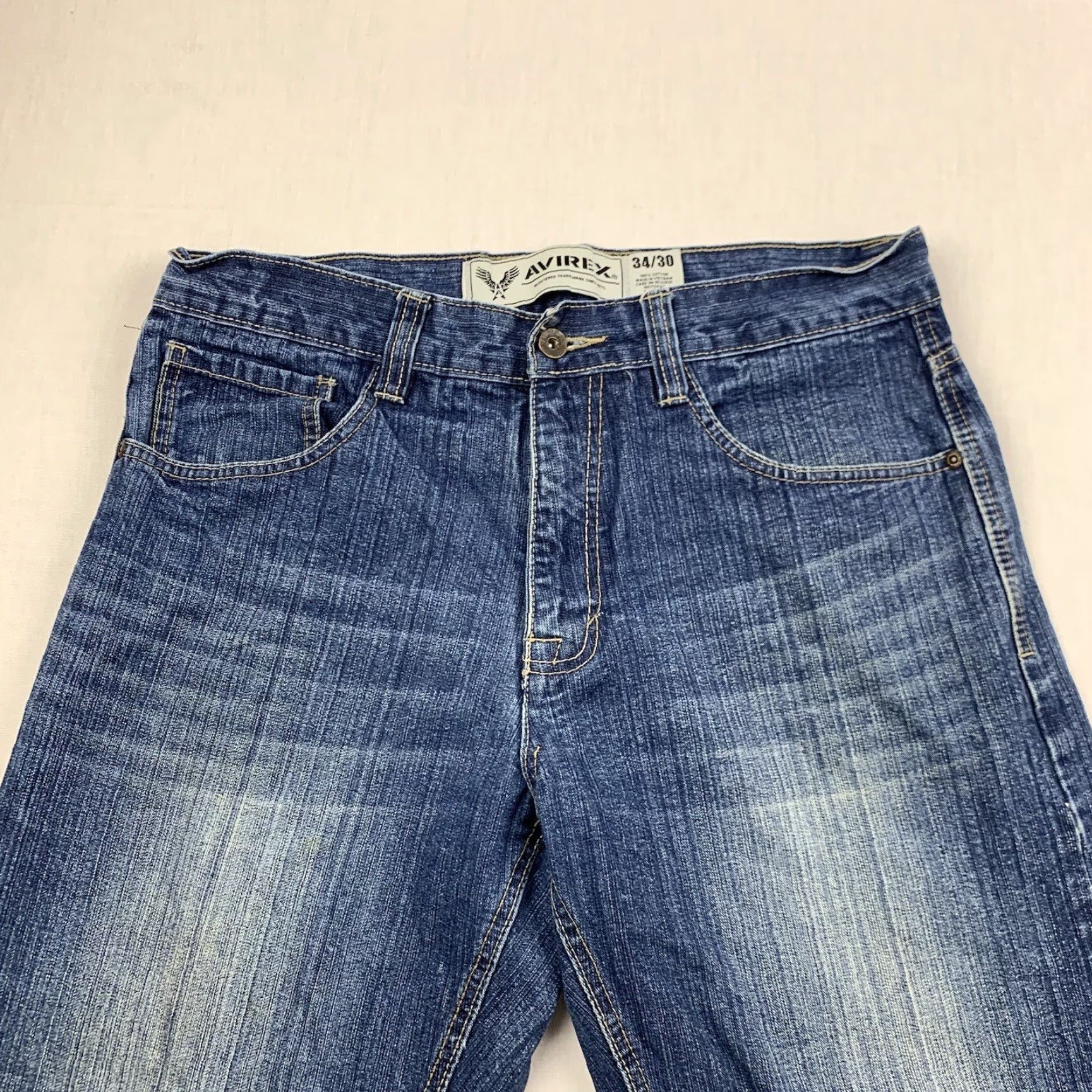 Avirex VINTAGE Avirex Jeans Men 34x30 Blue Grunge Skater Urban Y2K American Baggy Straight Relaxed Blue 34 30 Men Jeans Avirex Size US 34 / EU 50 - 5 Thumbnail