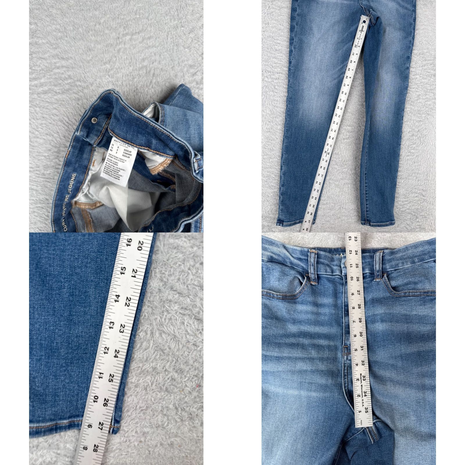 American Eagle Outfitters American Eagle Outfiters Jeans Women 8 Blue Denim Jegging Stretch Distressed Zip 27x27 5-Pocket Design Inseam 27 Size 30" / US 8 / IT 44 - 8 Thumbnail