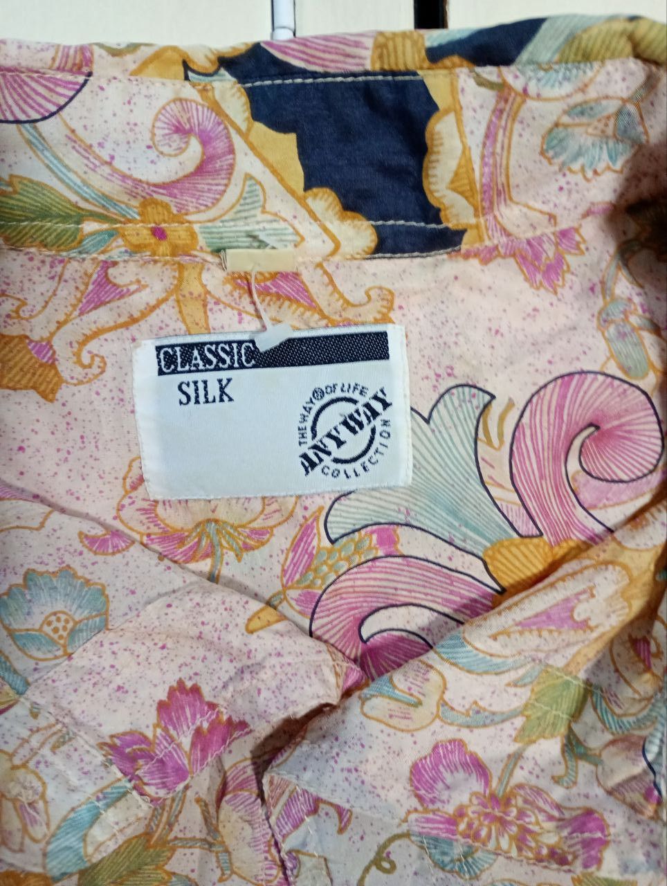 Vintage Any Way Classic Silk Shirt Vintage 90's Size US XL / EU 56 / 4 - 5 Thumbnail