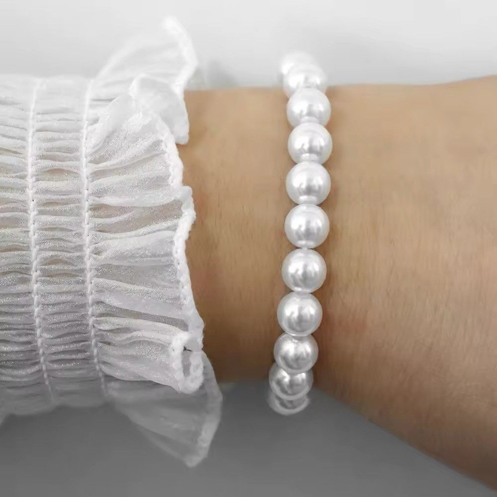 Japanese Brand × Jewelry × Vintage 8mm Natural Shell Pearl Bracelet Size ONE SIZE - 2 Thumbnail