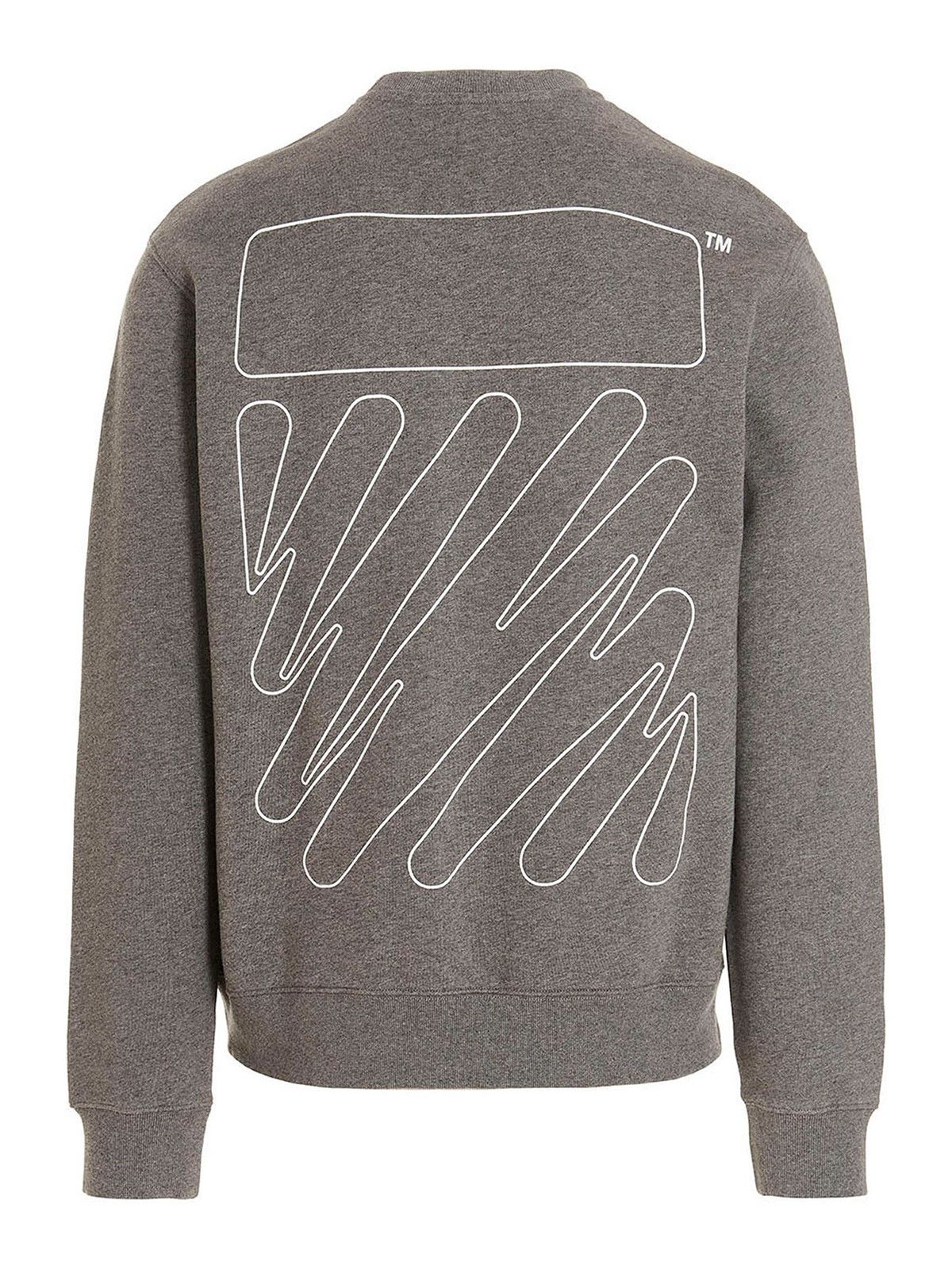 Off-White o1gr1nt0425 Wave Outline Diag Slim Crewneck Sweatshirt Grey Size US L / EU 52-54 / 3 - 2 Thumbnail