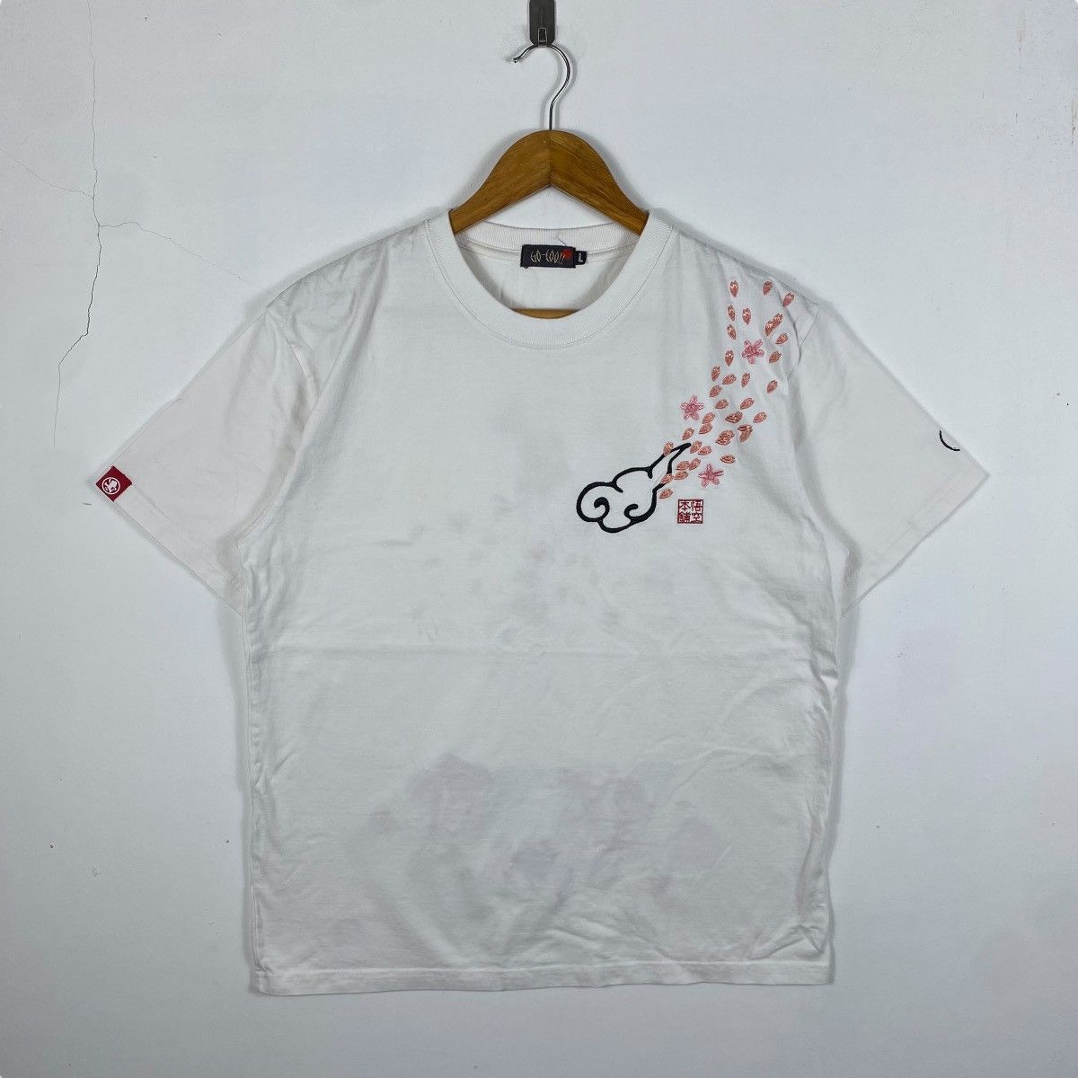 Japanese Brand Japanese Oriental GO-COOL Embroidery Sakura & Gold Fish Tee Size US L / EU 52-54 / 3 - 7 Thumbnail