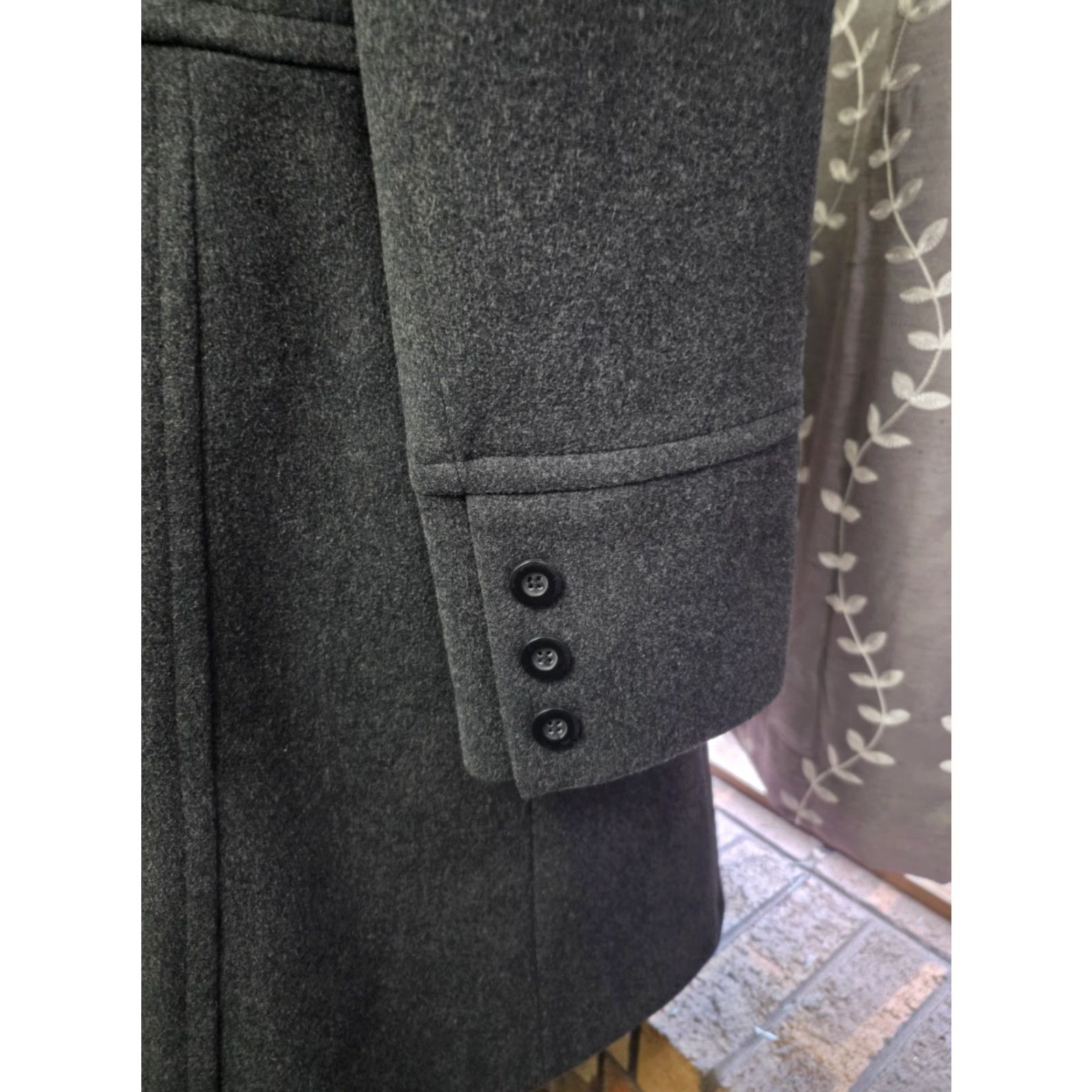 Vintage VINTAGE Loring Women's Long Wool Coat Faux Fur Collar Charcoal Grey L Overcoat Wool Tweed Button Pockets Casual, Business, Formal Size L / US 10 / IT 46 - 4 Thumbnail
