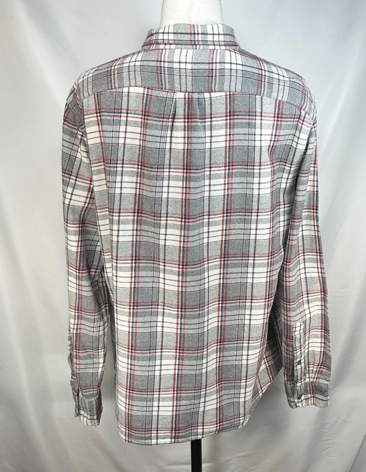 Polo Ralph Lauren J Crew Plaid Slim Cotton Flannel Button Up Gray Mens XL Size US L / EU 52-54 / 3 - 2 Thumbnail