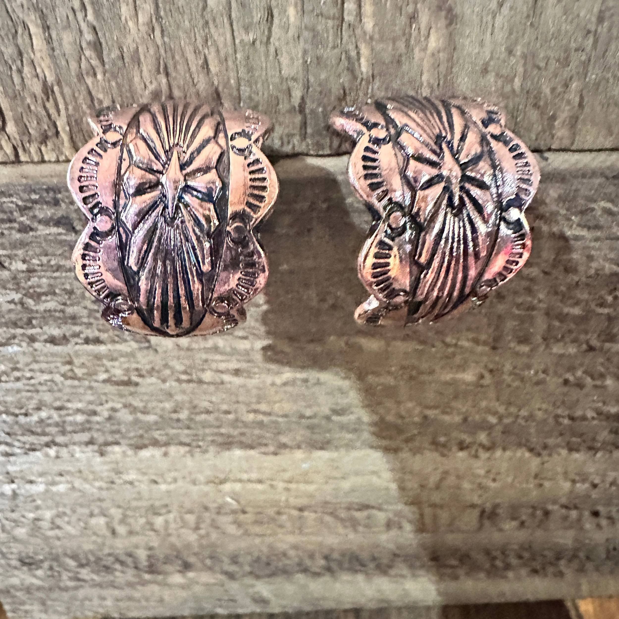 Other Copper Leaf Design Earrings: Embrace Western Elegance Size ONE SIZE - 1 Thumbnail