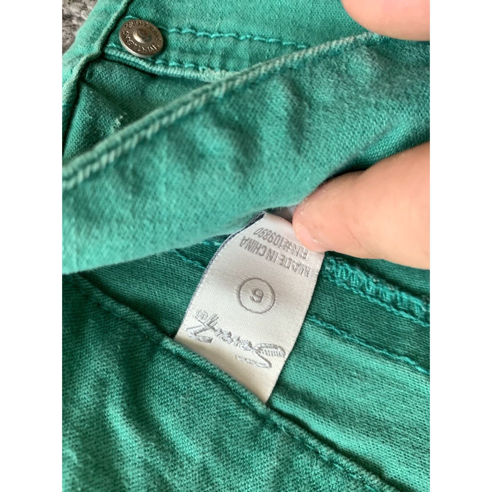 Vintage Seven 7 Capri Jeans Womens Size 6 Green Distressed Comfort Denim Regular Size 28" / US 6 / IT 42 - 6 Thumbnail