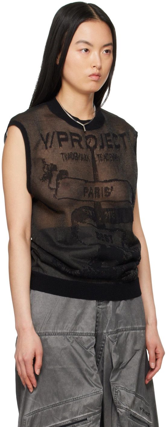 Y/Project o1s22i1n0924 Paris Transparent Knit Mesh Vest in Black Size L / US 10 / IT 46 - 3 Thumbnail