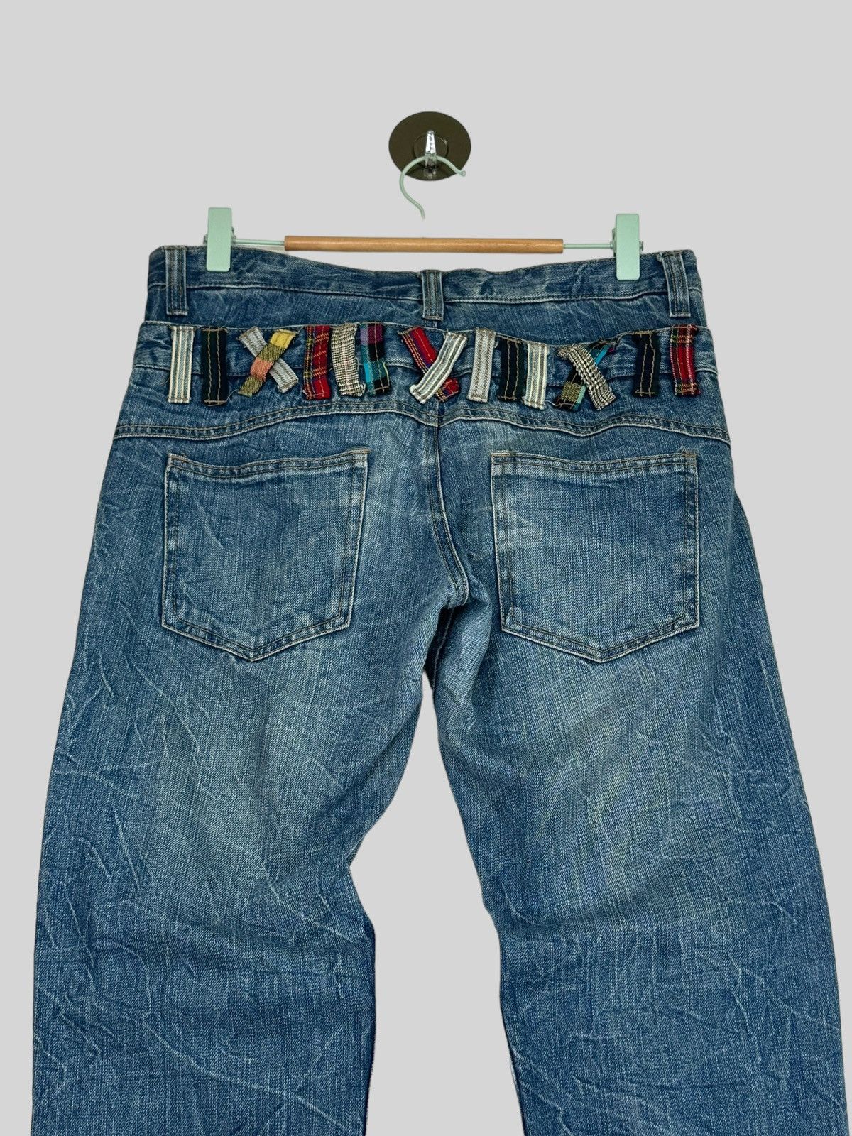 Japanese Brand COLZA DOUBLE WAIST TARTAN PLAIDS CLAWS MARK DENIM PANTS Size US 32 / EU 48 - 8 Thumbnail