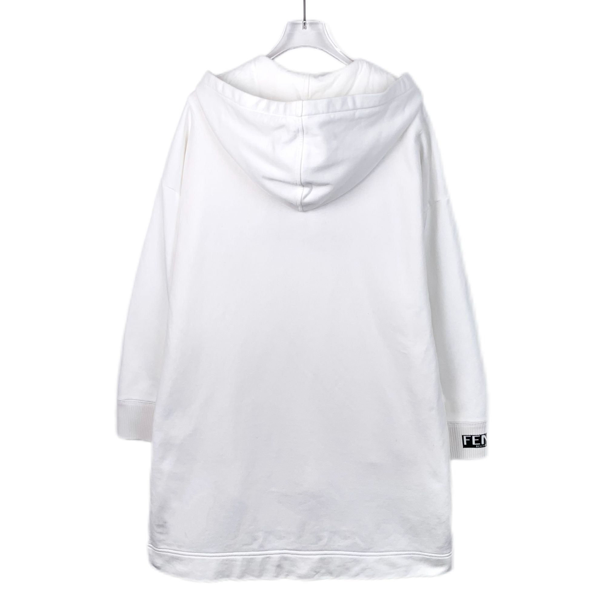 Fendi Fendi White Logo Beaded Embroidery Hooded Sweatshirt Long-Sl Size M / US 6-8 / IT 42-44 - 7 Thumbnail