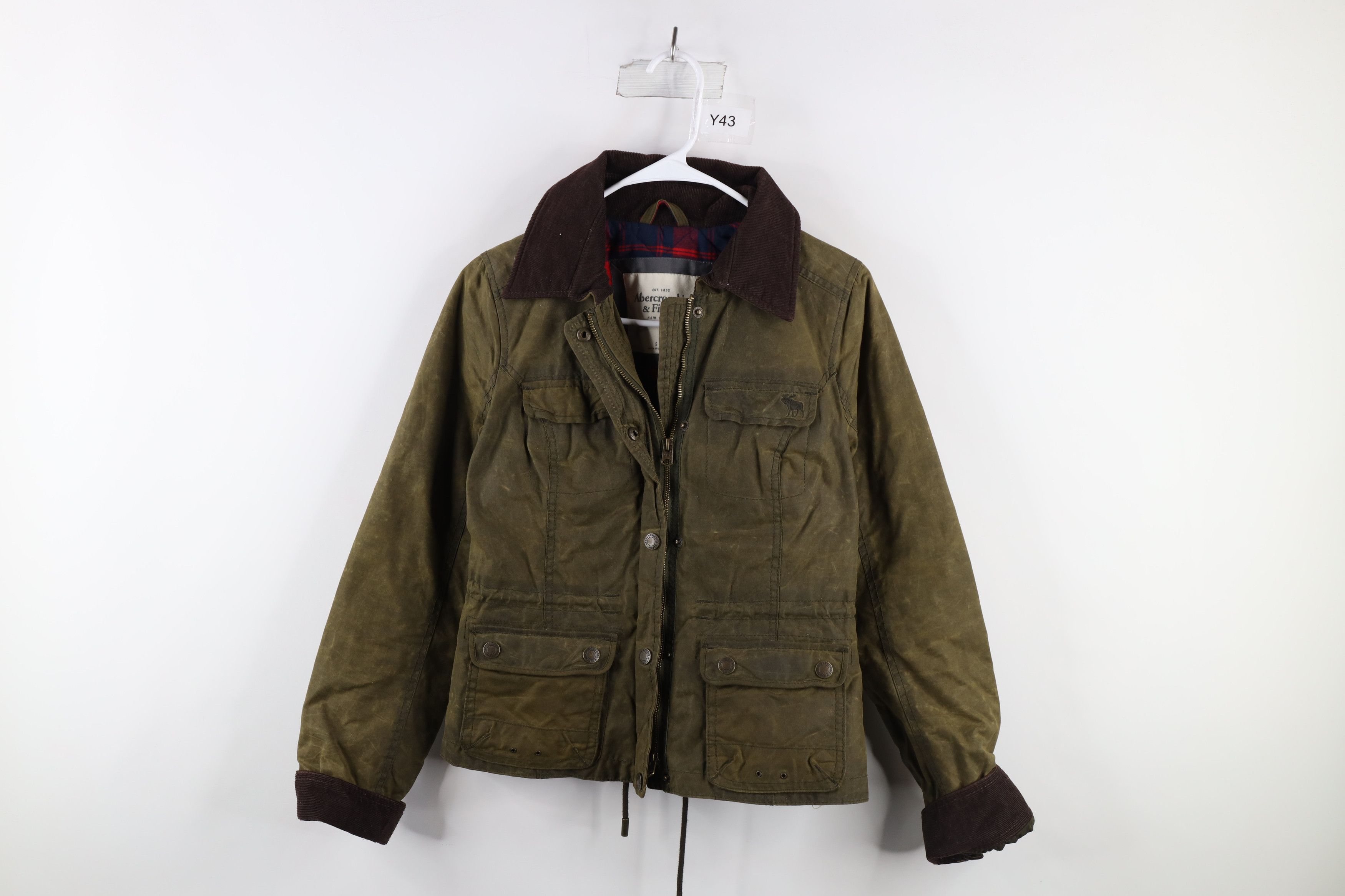 image of Abercrombie Fitch x Vintage Abercrombie & Fitch Lined Waxed Cotton Jacket Green, Women's (Size Smal