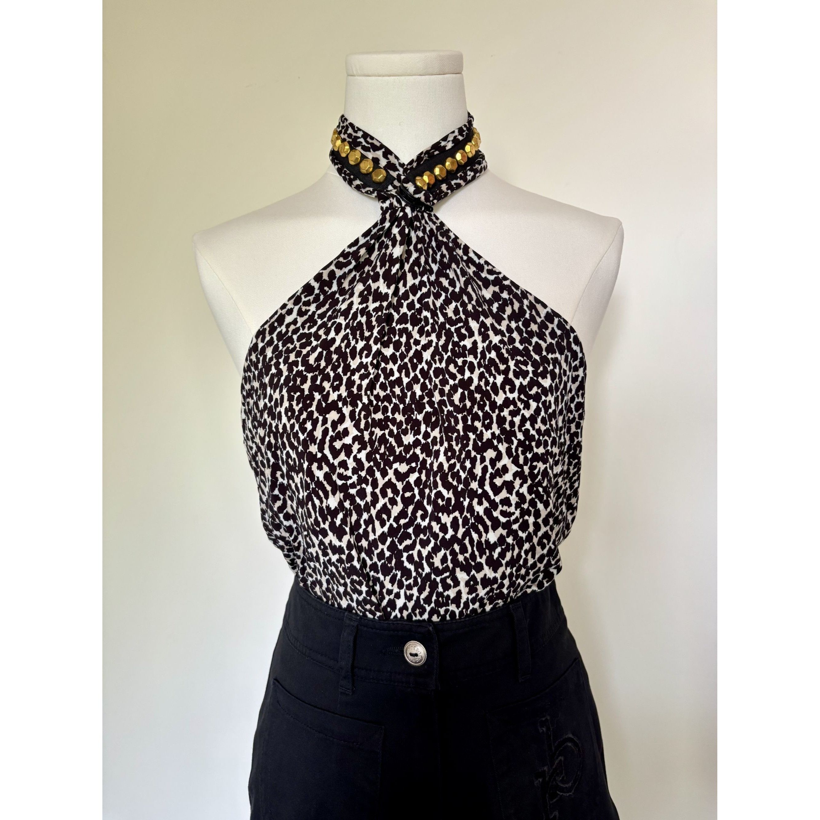 Cavalli Class Stretch Leopard Print Top by Class Cavalli – Size XL (fits M Size XL / US 12-14 / IT 48-50 - 1 Thumbnail