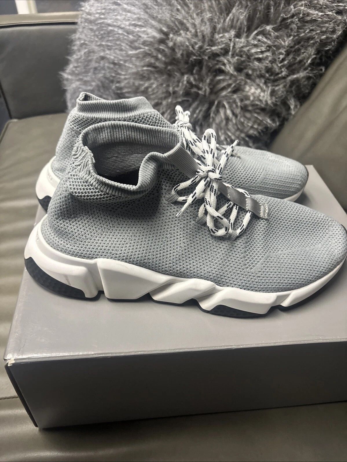 Balenciaga Balenciaga Unisex Speed Trainer Mid Lace Up 'Grey' Size US 11 / EU 44 - 1 Thumbnail
