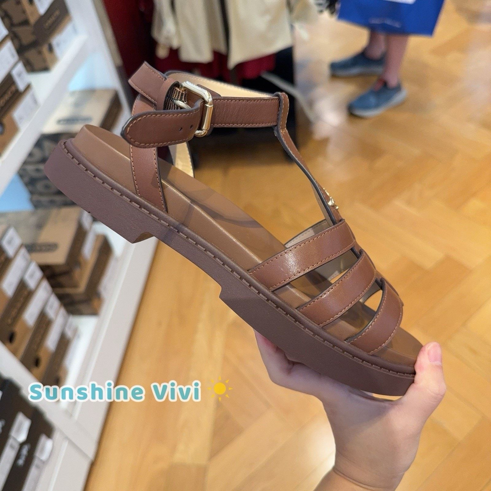 Coach NWT Coach Franny Sandal Cr866 Dark Saddle us6.5 Size US 6.5 / IT 36.5 - 2 Thumbnail