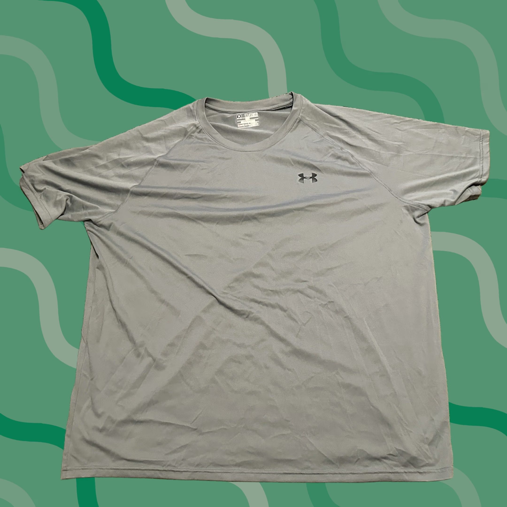 Under Armour Under Armour Shirt Mens 3XL HeatGear Breathable Workout Gray Short Sleeve Crew Neck Logo T-Shirt Mens Activewear Regular Fit Light Polyester Solid Size US XXL / EU 58 / 5 - 1 Thumbnail