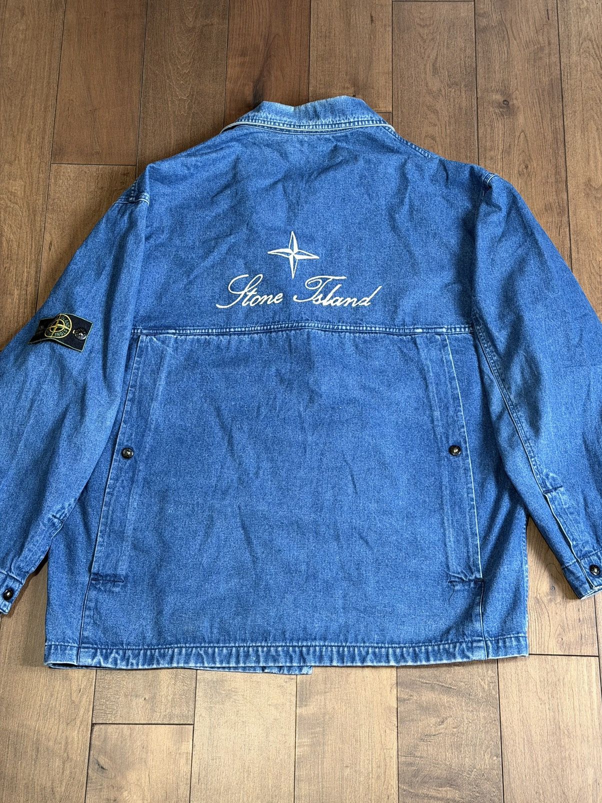 Stone Island Stone Island 1987 Denim Carpenter Jacket White Embroidery Size US XL / EU 56 / 4 - 3 Thumbnail