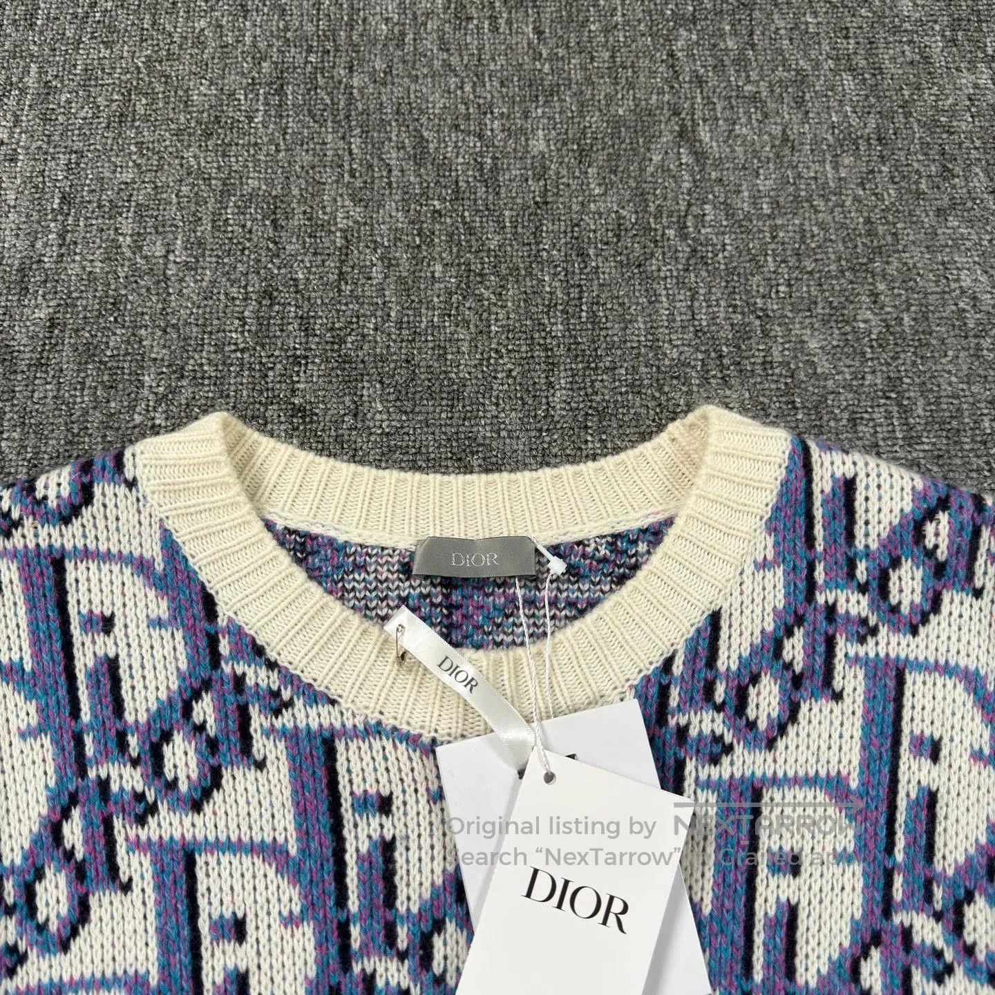 Dior dior stussy collaboration blue printed sweater. Size US M / EU 48-50 / 2 - 3 Thumbnail