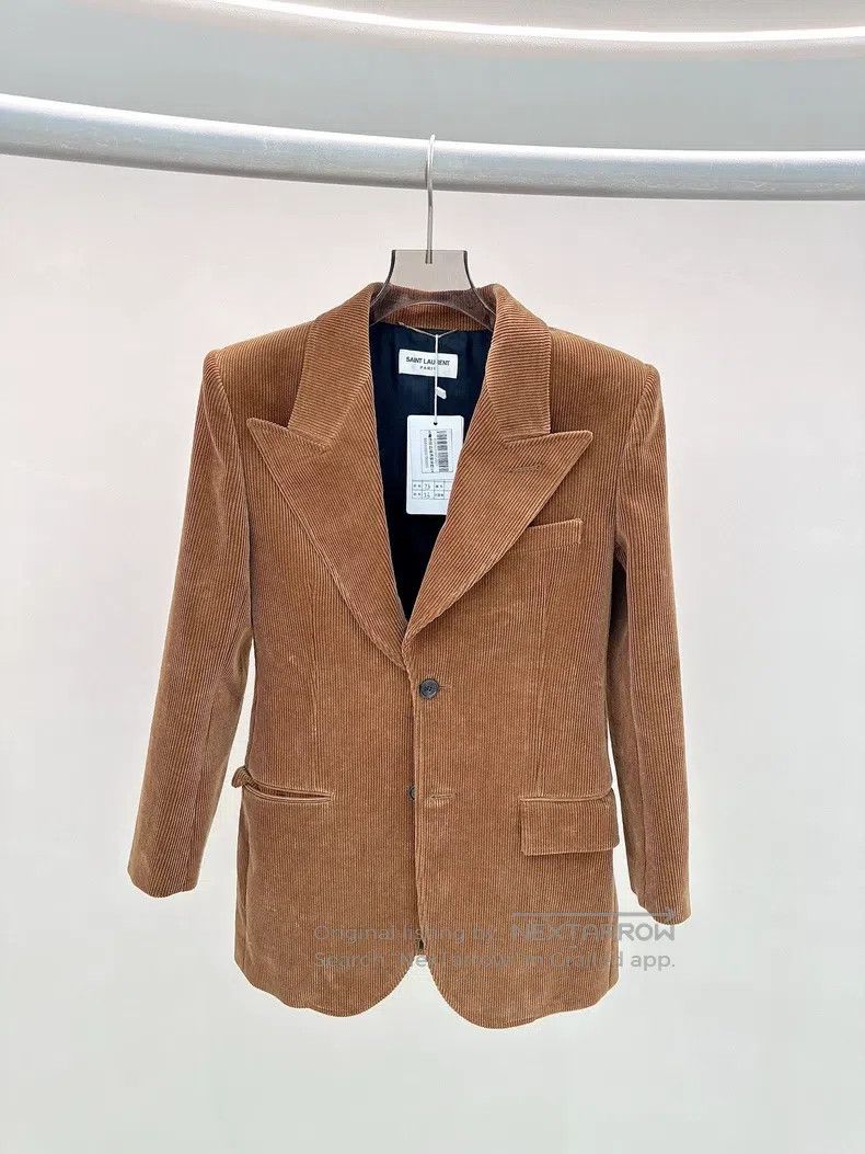 Saint Laurent Paris Saint Laurent Paris Brown Corduroy Jacket Size XXS / US 00 / IT 34 - 1 Thumbnail