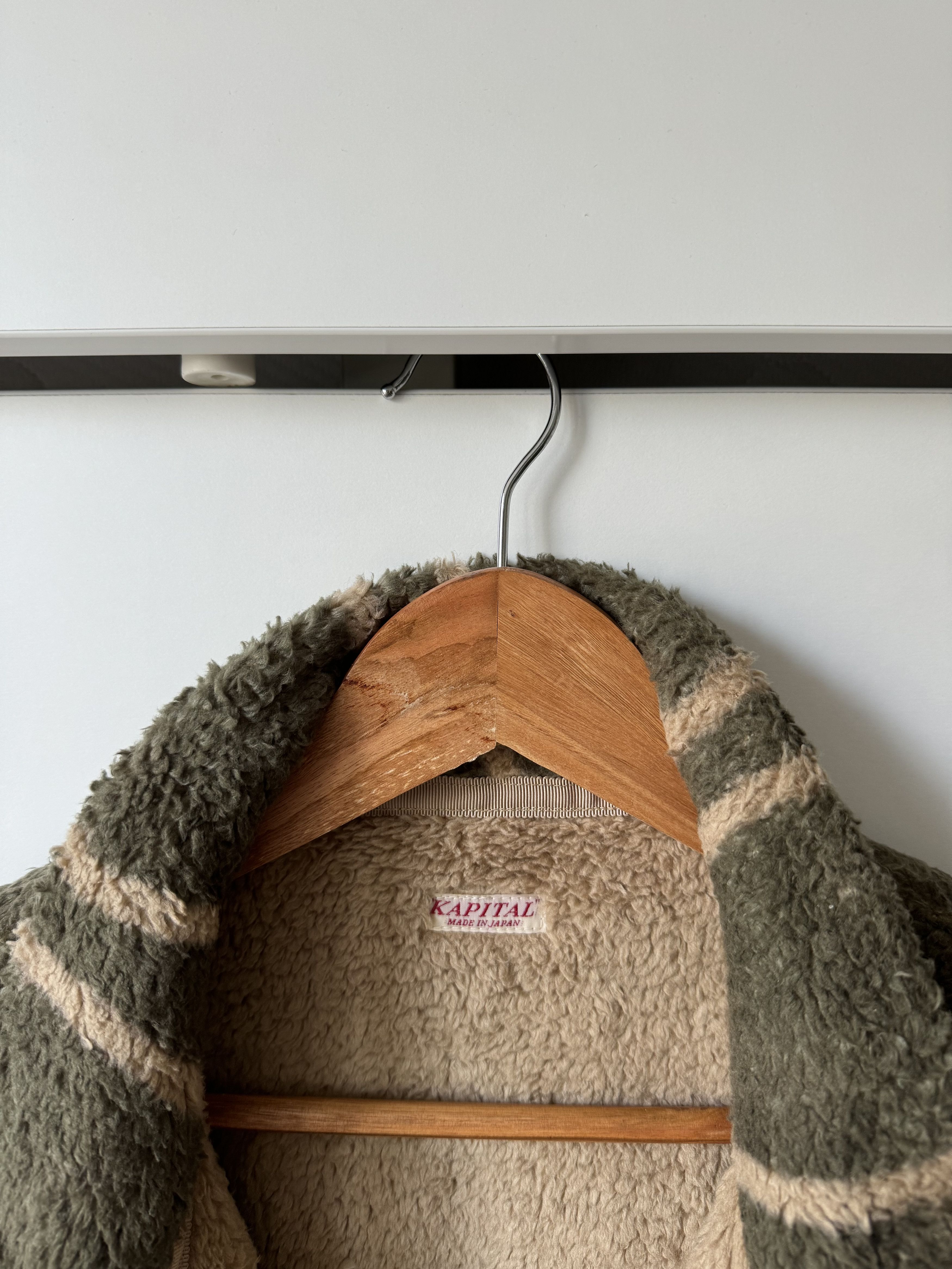 Kapital [3] Drunk Stripe Fleece Zip Up (AW22) Size US L / EU 52-54 / 3 - 6 Thumbnail