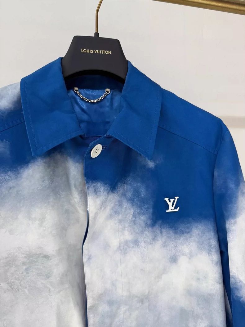 Louis Vuitton Blue Cloud Print Windbreaker Coat-2506 Size L / US 10 / IT 46 - 3 Thumbnail