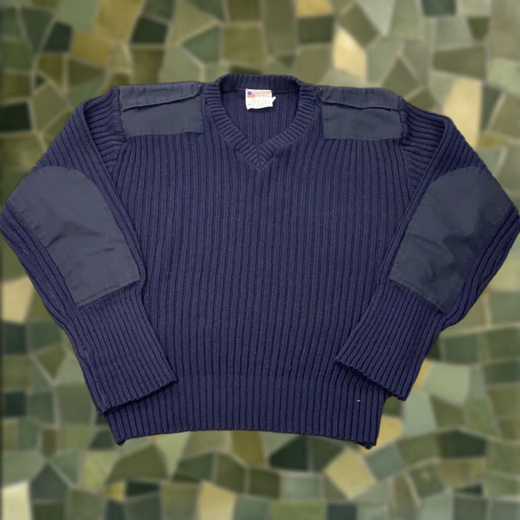 Commando Vintage Jack Young USA Sweater Mens Medium Pullover Military Blue Knit 90s Size US M / EU 48-50 / 2 - 1 Thumbnail