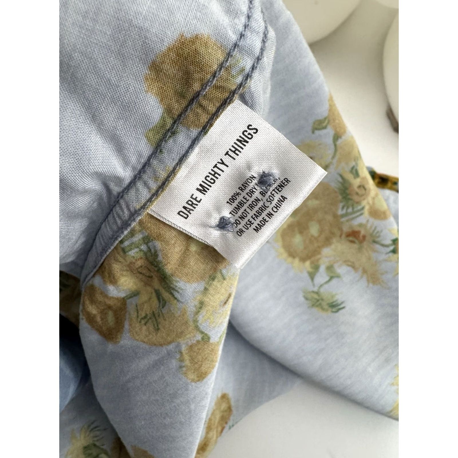 Sunflower RSVLTS VAN GOGH SUNFLOWERS Mens M Shirt Cardigan Button-Up Short Sleeve Blue 90s J8 Mens Size US M / EU 48-50 / 2 - 6 Thumbnail