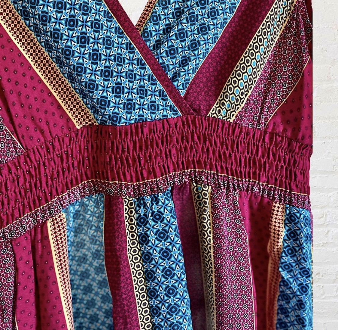Vintage BEAUTIFUL SLEEVELESS PLUNGING MAXI DRESS Size L / US 10 / IT 46 - 6 Thumbnail