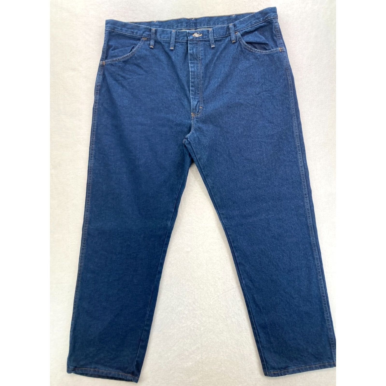 Denime Rustler Mens 44x30 Blue Denim Straight Jeans NWT Medium Wash Regular Rise 30 Inseam Size 44 44x30 Jeans Mens Size US 44 / EU 60 - 2 Thumbnail