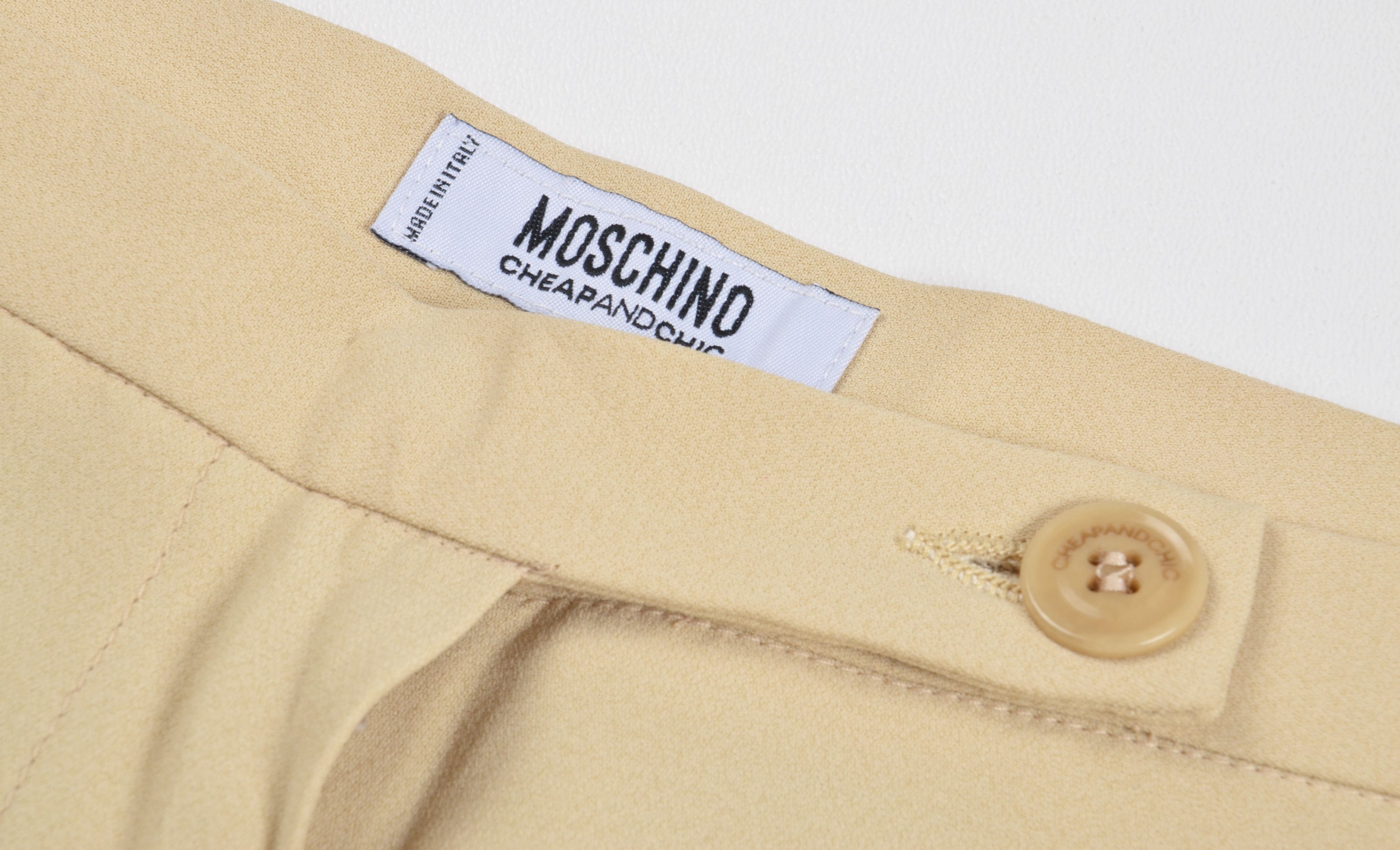 Moschino Vintage Moschino Cheap and Chic 90's Beige Straigh Trousers Size 29" - 5 Thumbnail
