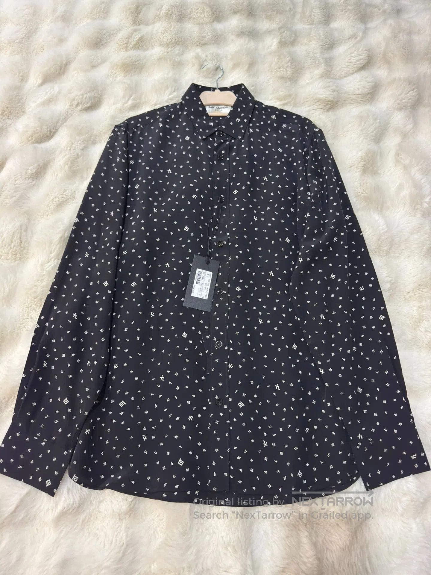 Saint Laurent Paris Saint Laurent Paris Symbol Men's Silk Shirt| Size US XXS / EU 40 - 1 Thumbnail