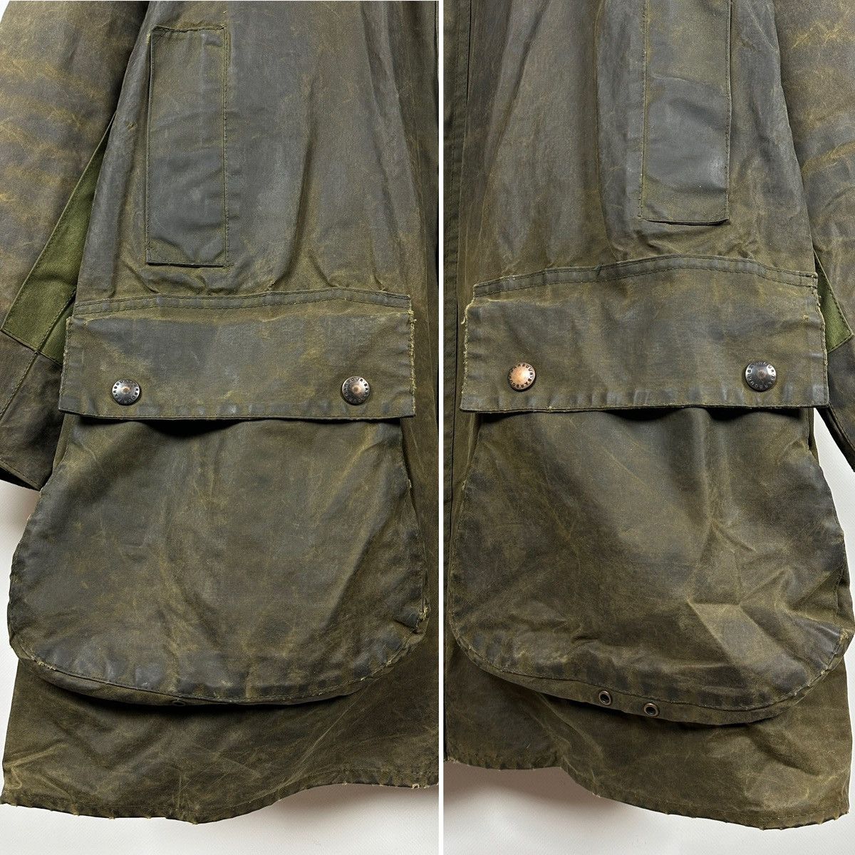 Barbour Vintage Barbour Northumbria Olive Green Waxed Coat Jacket Size US XL / EU 56 / 4 - 13 Thumbnail