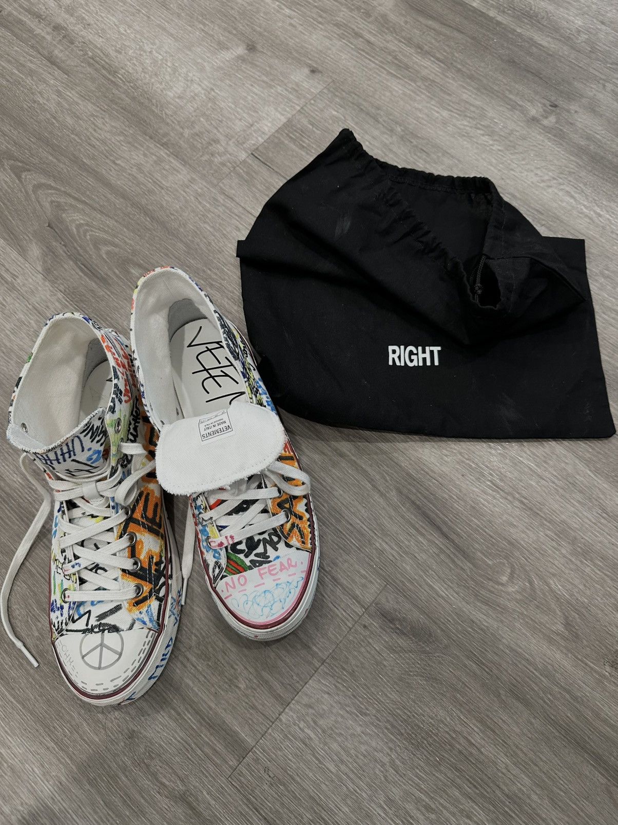 Vetements Vetements FW18 Graffiti Multicolor High Tops Size US 8 / EU 41 - 10 Thumbnail