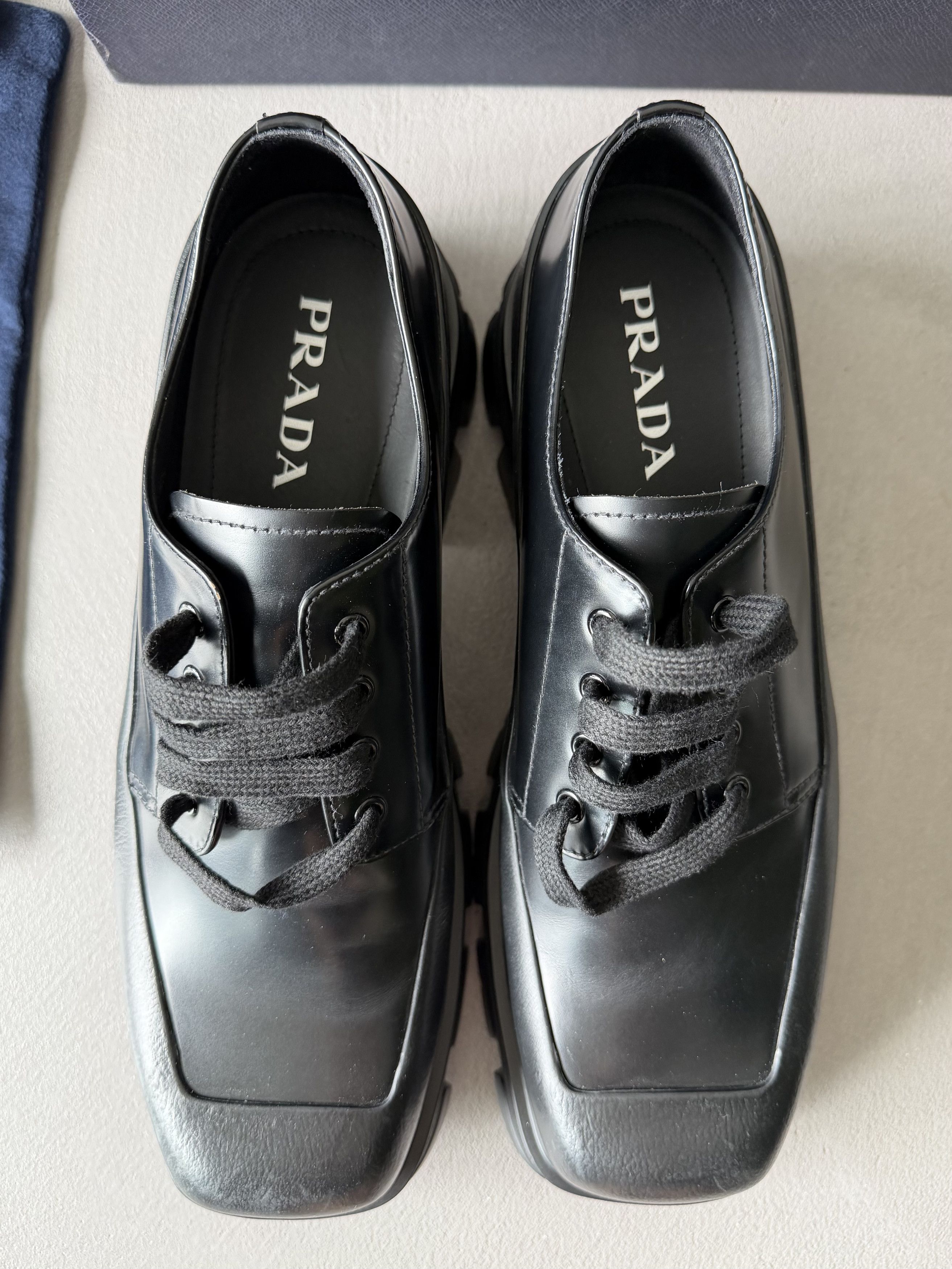 Prada PRADA Paneled Leather Monolith Derby Shoes, Square Toe Size US 11 / EU 44 - 5 Thumbnail