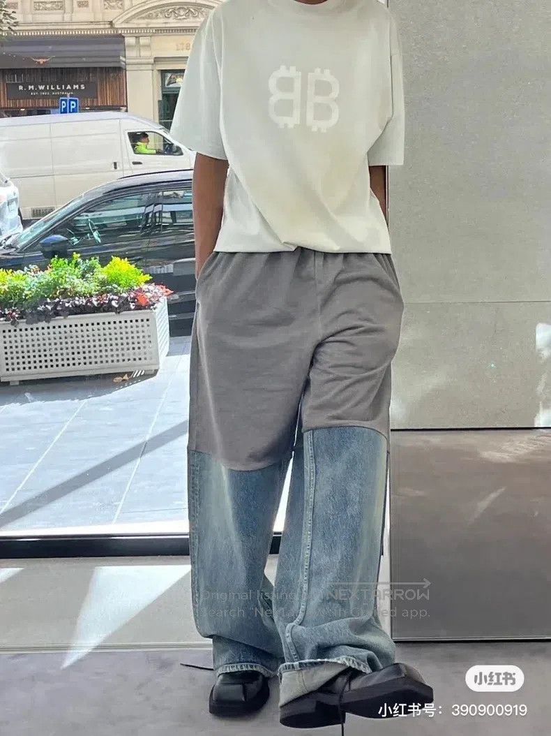 Balenciaga Balenciaga size S Patchwork Denim Sweatpants Size US 27 - 9 Thumbnail
