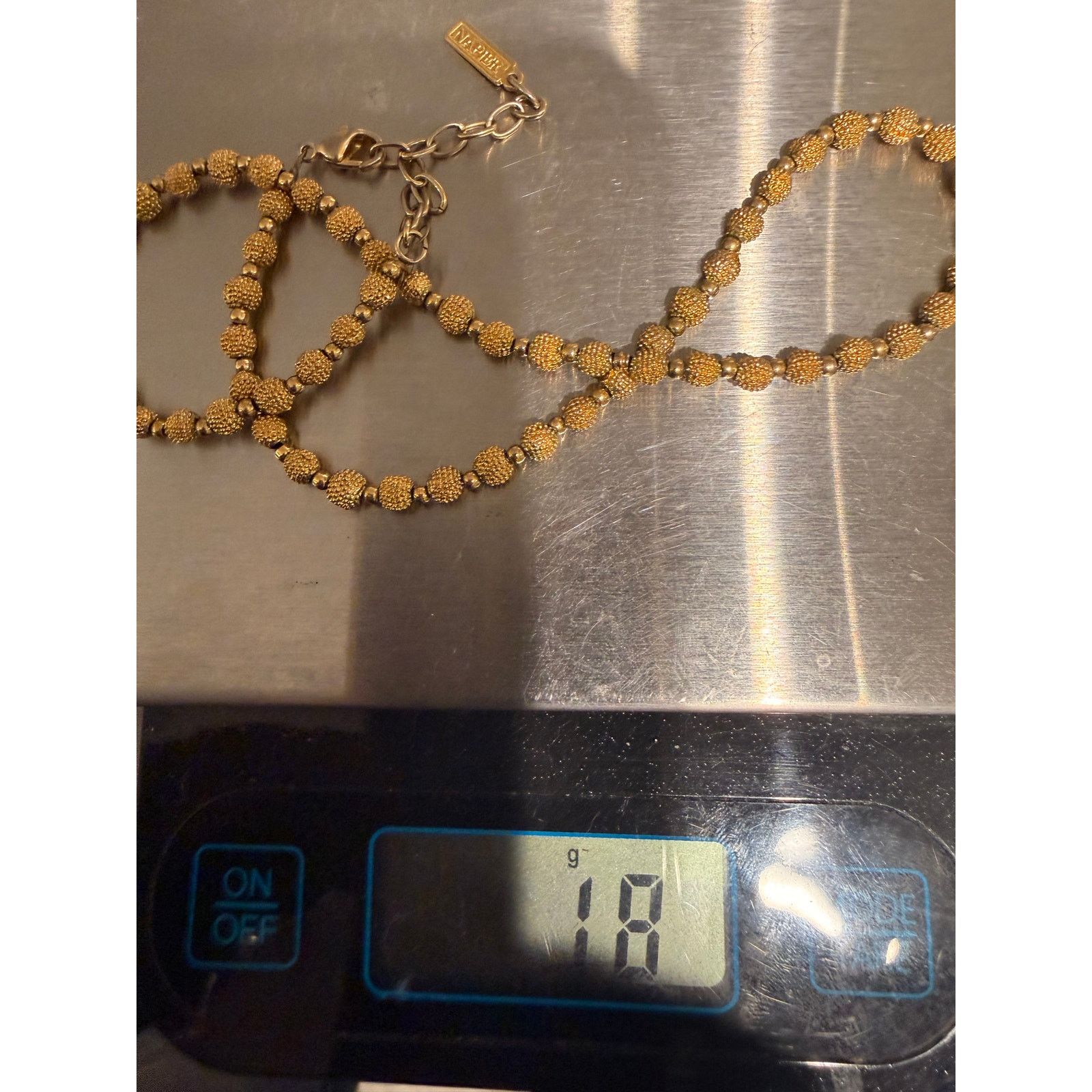 Other Vintage Napier Gold Tone Beaded Necklace 15” Size ONE SIZE - 6 Thumbnail