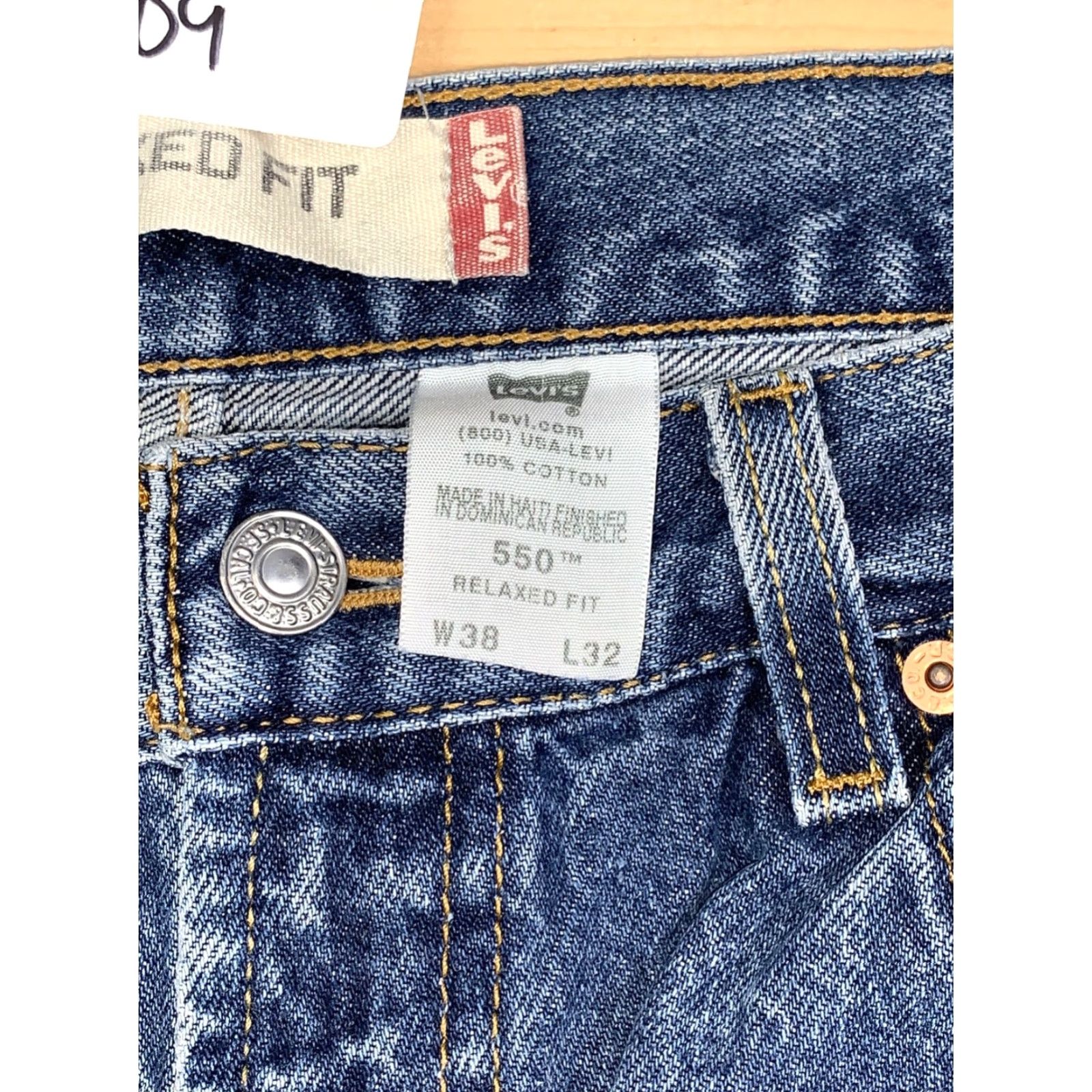 Levi's Levis 550 Relaxed Fit Denim Jeans Mens 38x32 Blue Casual Straight 12509 Size US 38 / EU 54 - 2 Thumbnail