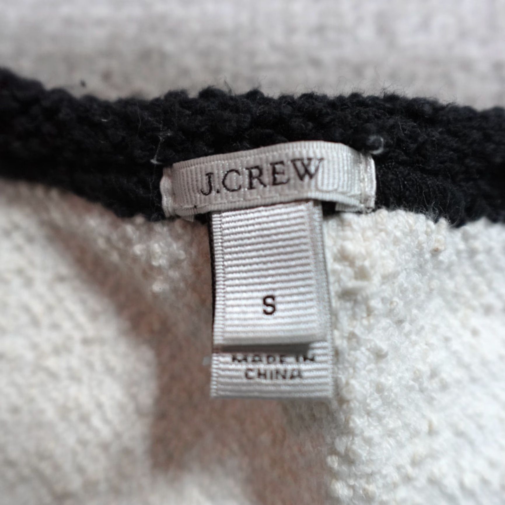 J.Crew J.Crew Womens Jacket Small Ivory Black Raglan Full Zip Boucle Shirt Womens Short Coat TWEED Size S / US 4 / IT 40 - 4 Thumbnail