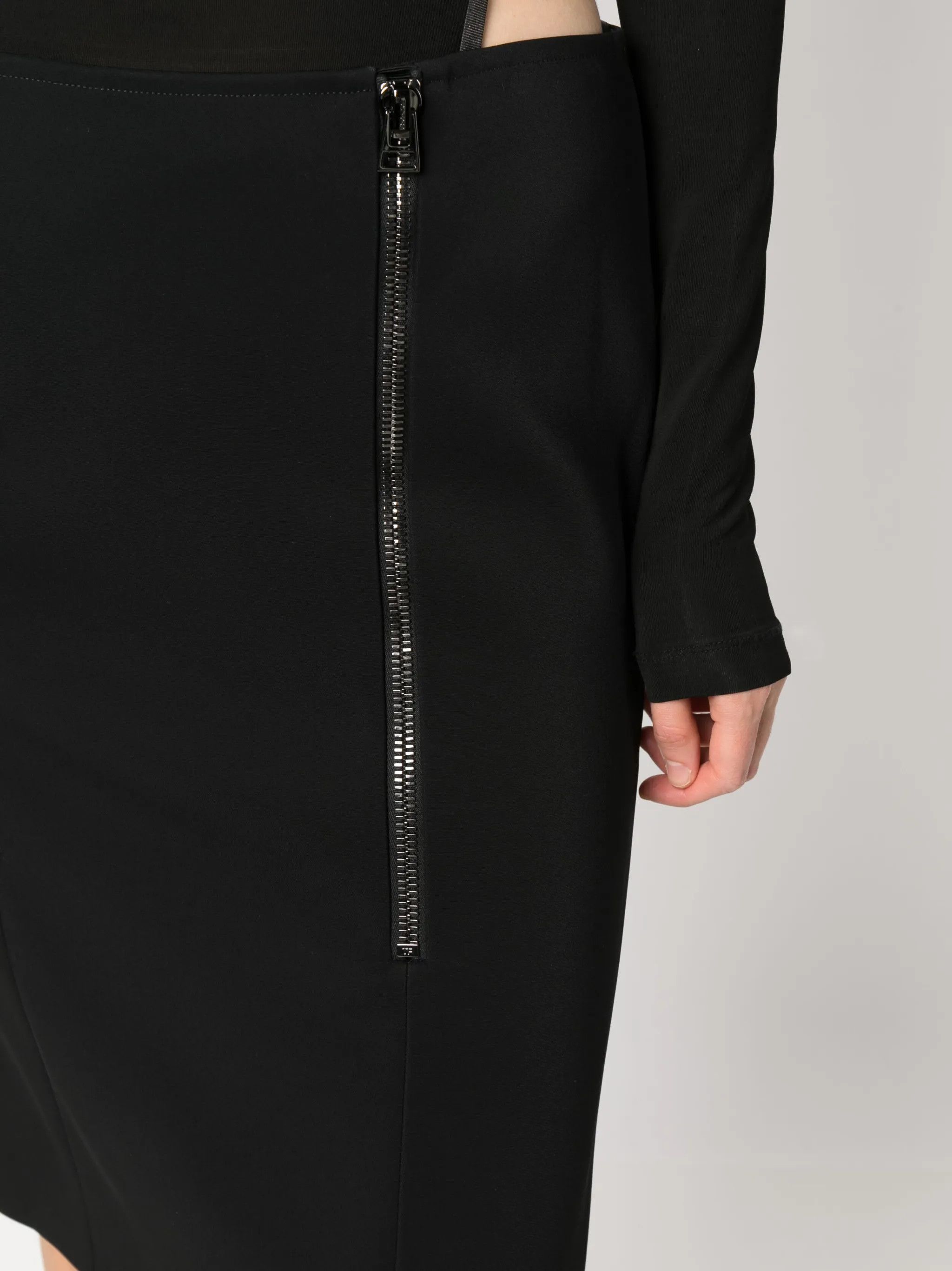 Tom Ford o1w1db10225 GC5693 Zip-detail Pencil Skirt in Black Size 26" / US 2 / IT 38 - 5 Thumbnail