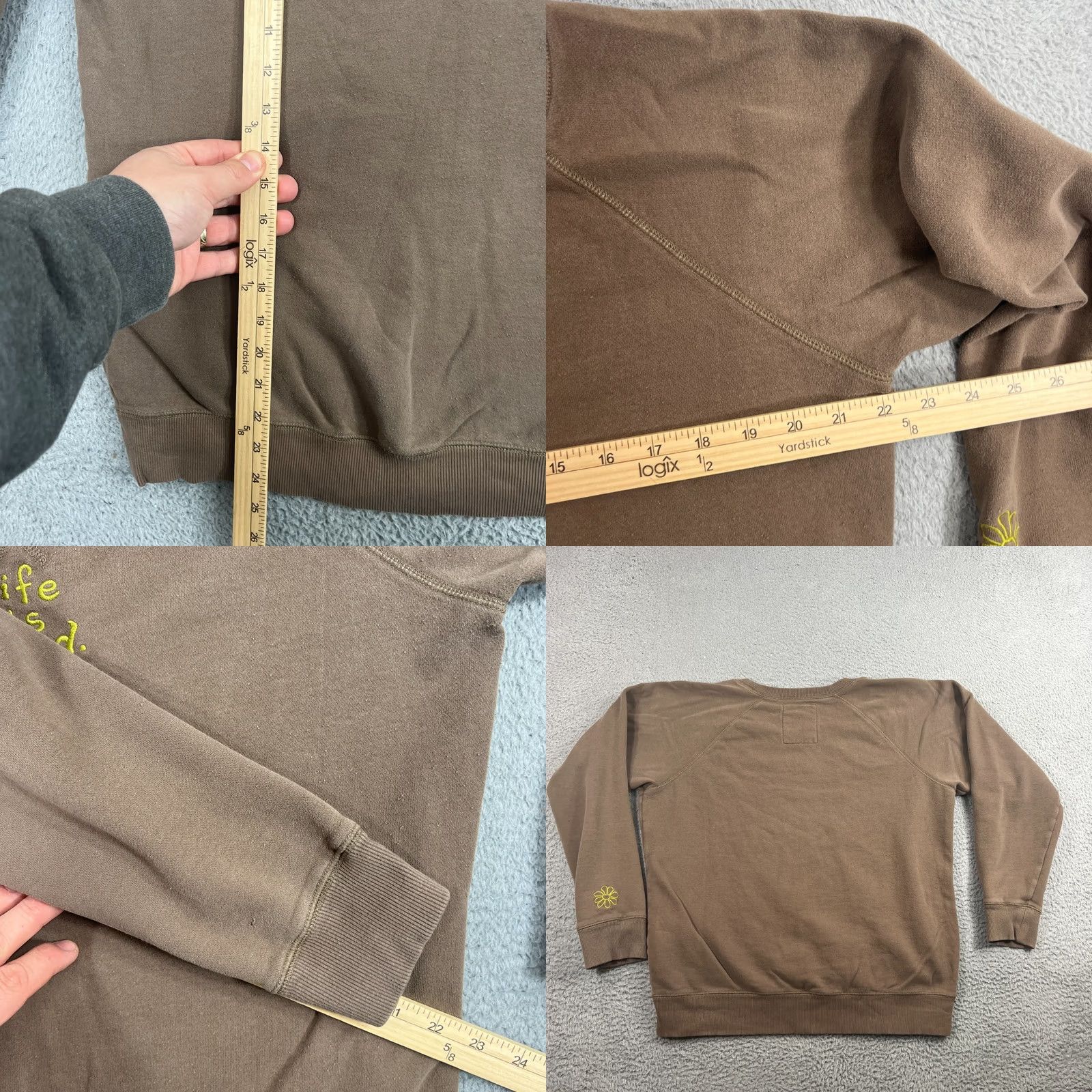 Life is Good Life is Good Shirt Womens L Brown Sweatshirt Crewneck Flower Size L / US 10 / IT 46 - 8 Thumbnail