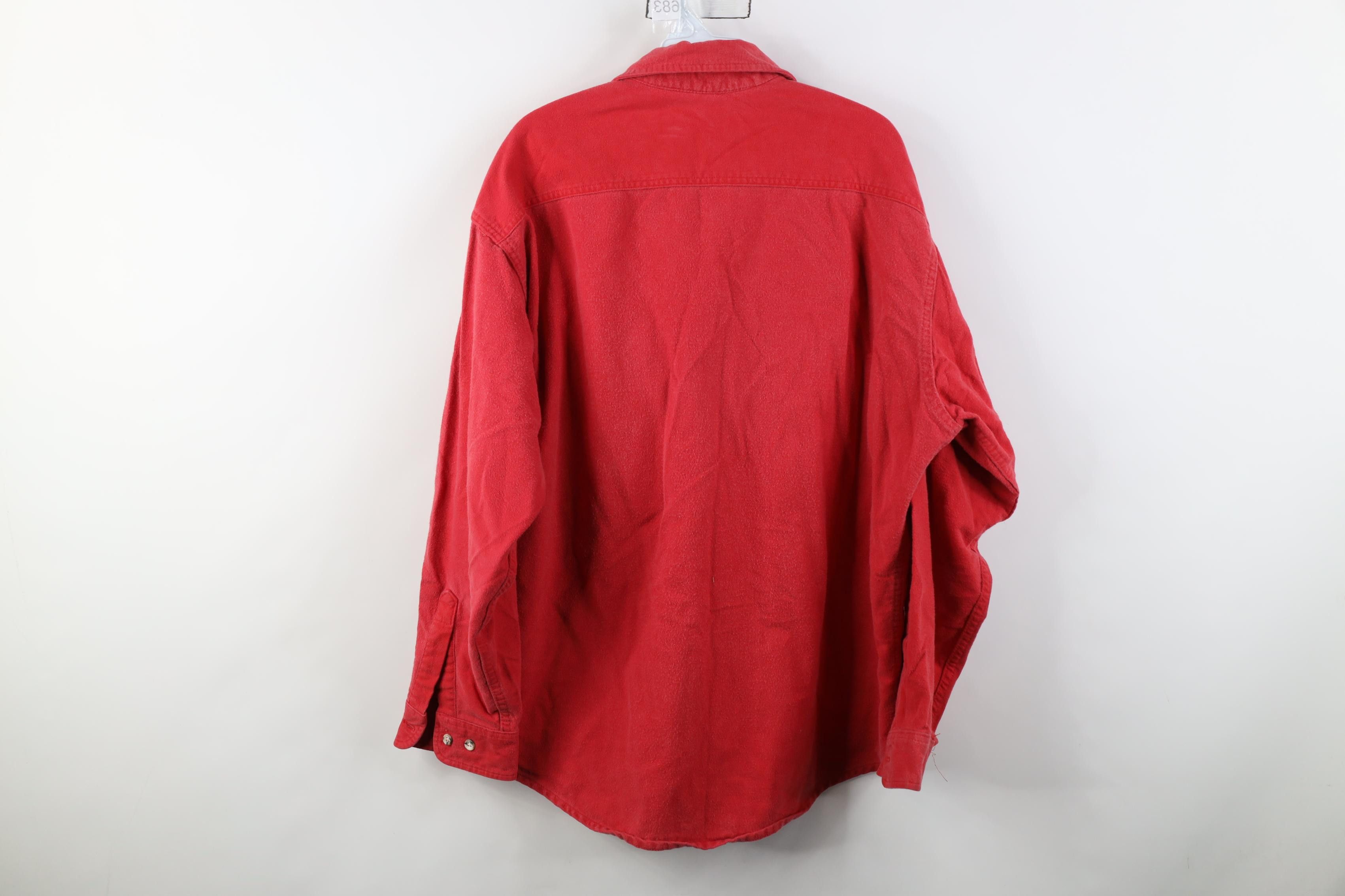 Vintage Vintage 70s Streetwear Chamois Cloth Button Shirt Red Size US XL / EU 56 / 4 - 10 Thumbnail