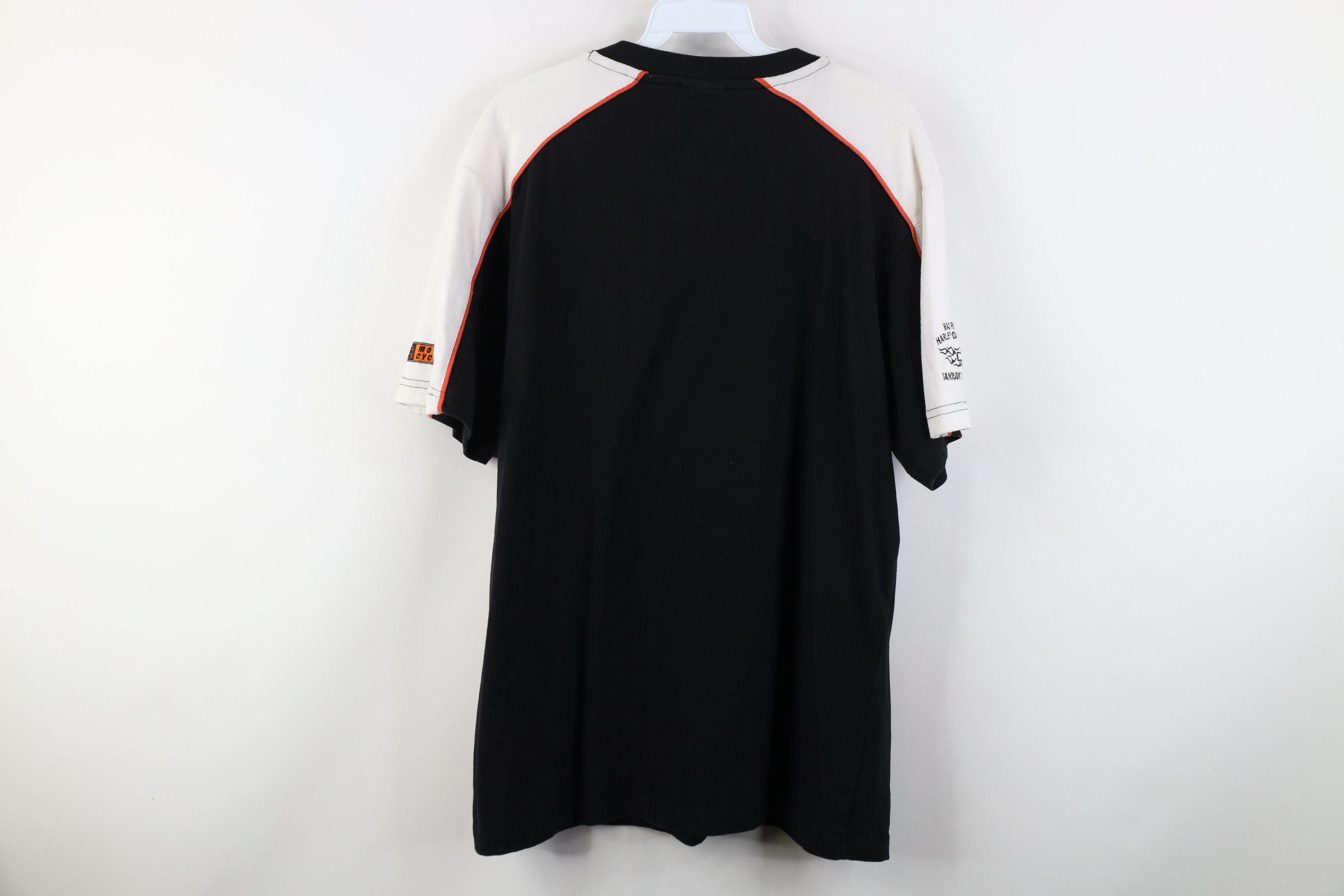 Harley Davidson Vintage Harley Davidson Fire Flames Ribbed Henley T-Shirt Size US L / EU 52-54 / 3 - 11 Thumbnail