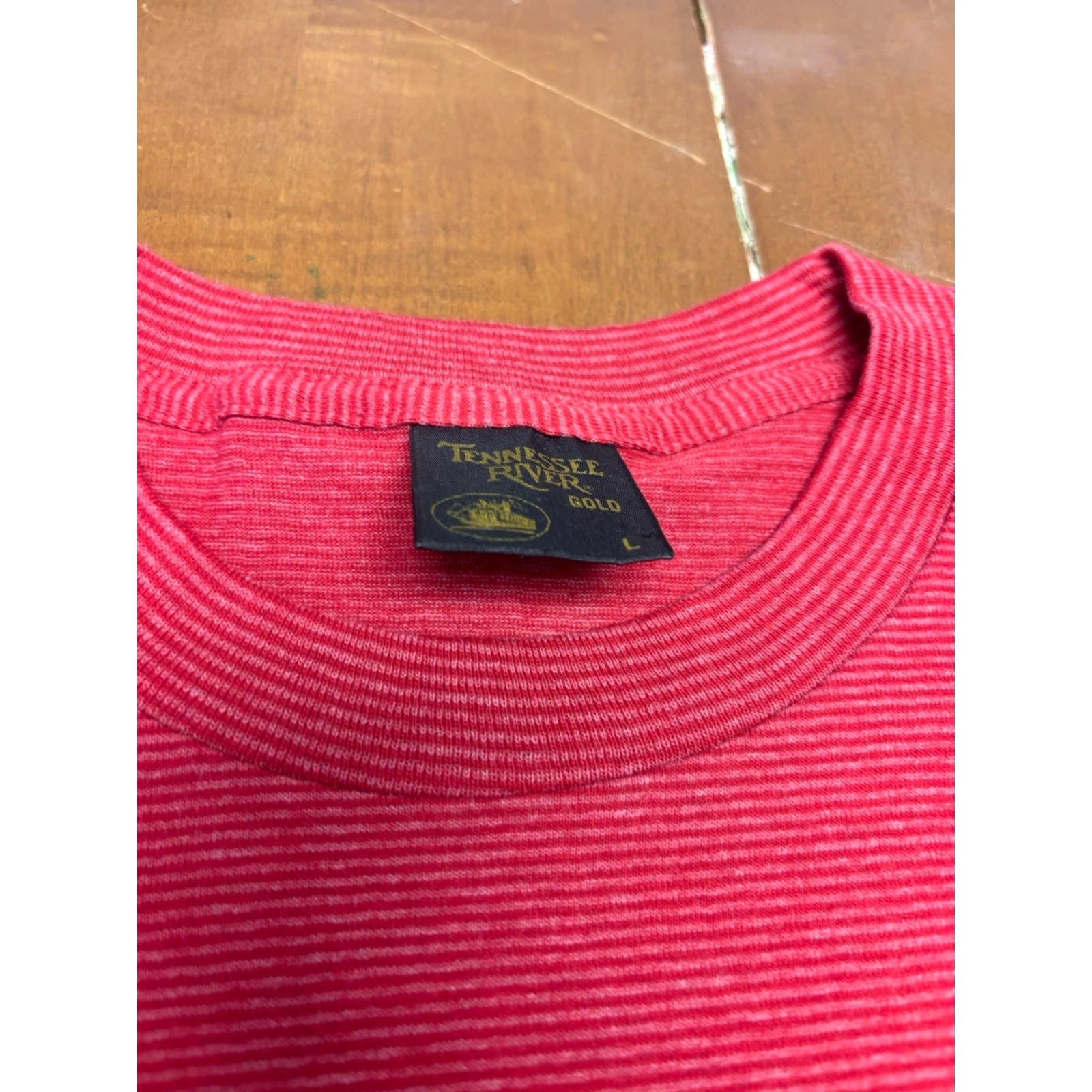 Lands' End VINTAGE Lands' End T-Shirt Shirt Men L Red USA Stripe Short Sleeve Stitch - 1 Stitch R3 Size US L / EU 52-54 / 3 - 2 Thumbnail
