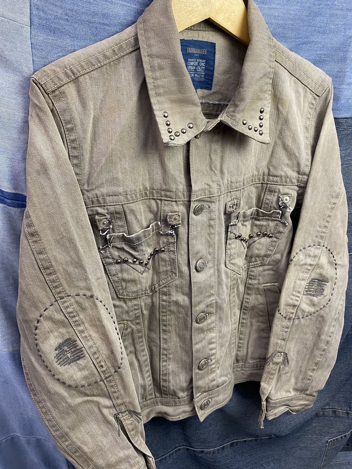 Japanese Brand studdet patchwork jambangee jacket ifsixwasnine style Size US L / EU 52-54 / 3 - 4 Thumbnail