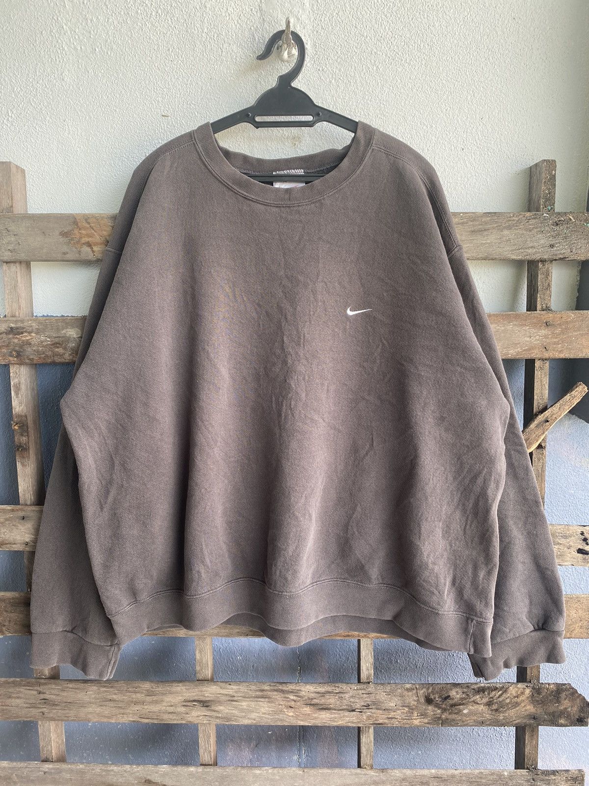 image of Made In USA x Nike Vintage 90's Nike Sun Faded Grey Sweatshirt in Dark Gray, Men's (Size Large)
