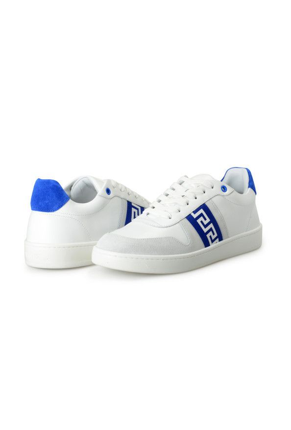 Versace o1y0425 Logo Low-Top Sneakers in White/Blue Size US 5.5 / EU 38 - 6 Thumbnail