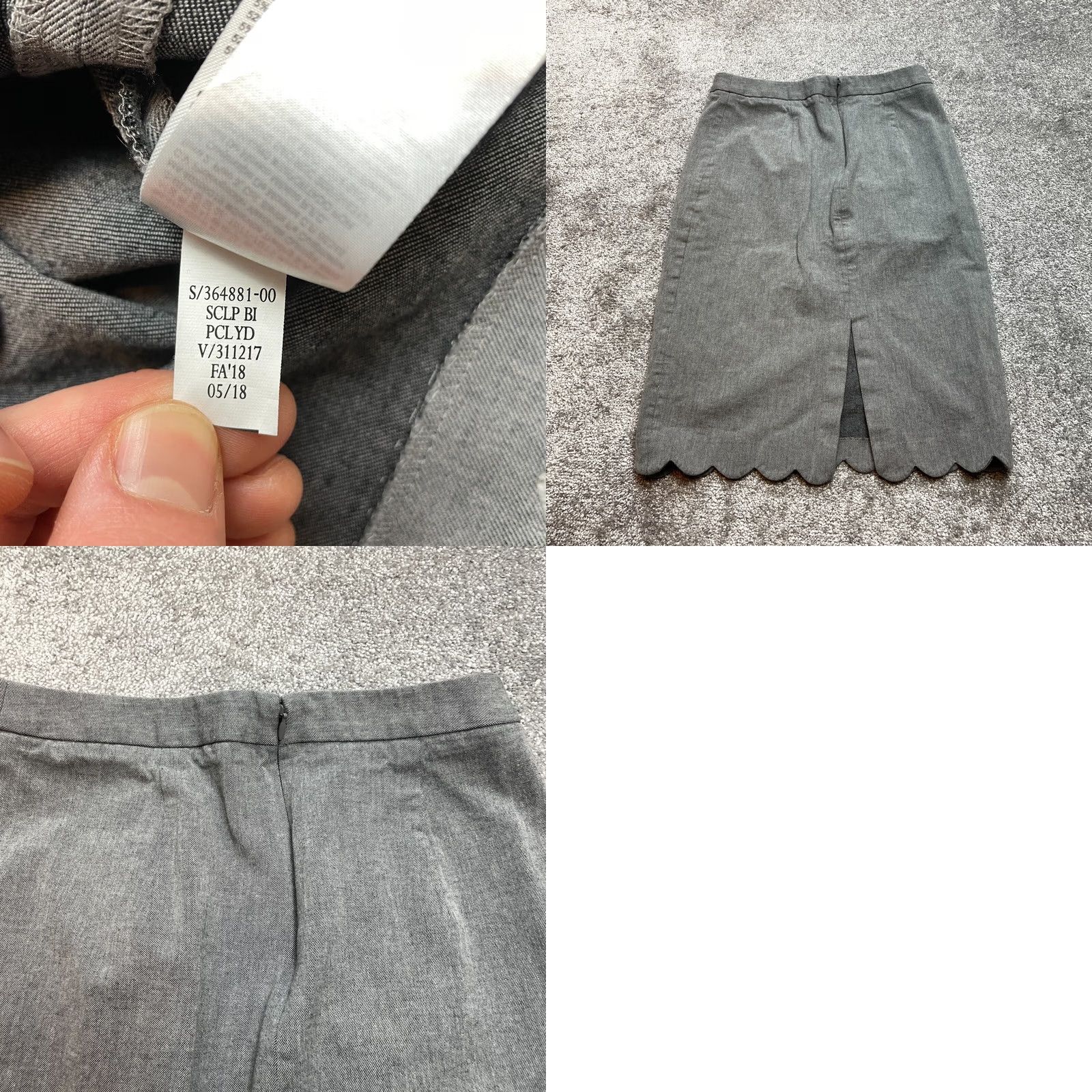 Banana Republic Banana Republic Skirt Women Knee Length Gray Zip Pencil Straight 2 Slim Casual Workwear Vintage No N/A Size 26" / US 2 / IT 38 - 8 Thumbnail