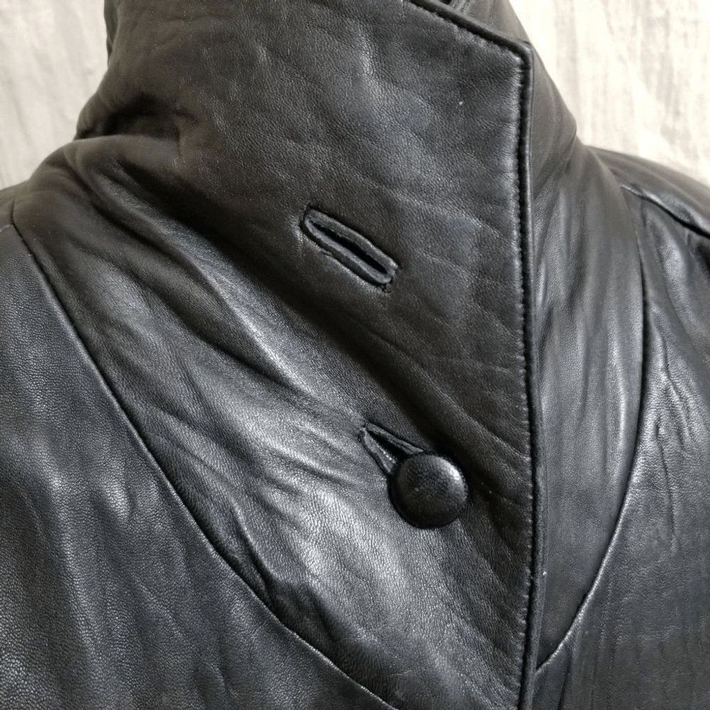 Vintage Verducci buttoned neck long leather jacket sz M 226 Size M / US 6-8 / IT 42-44 - 11 Thumbnail