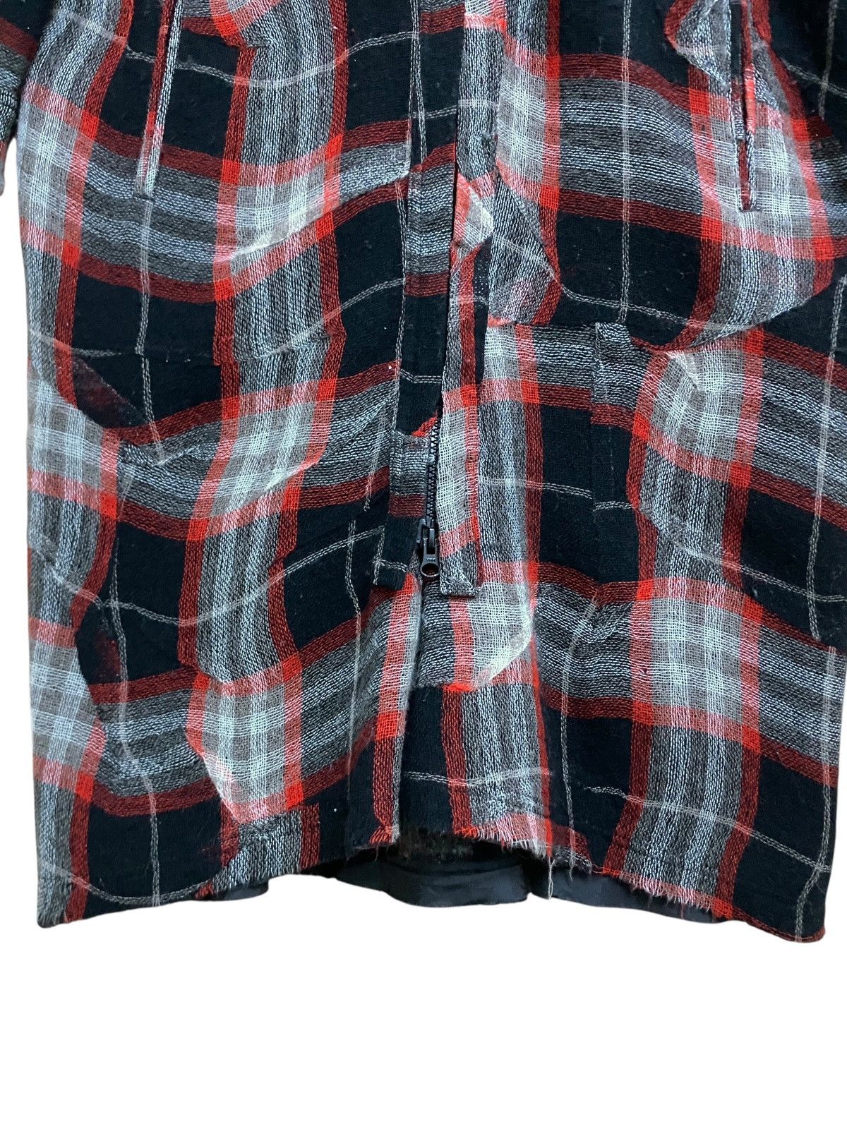 Yohji Yamamoto Rare Vintage Yohji Yamamoto Tartan Wool Parkas Hoodie 2000s Size US M / EU 48-50 / 2 - 12 Thumbnail