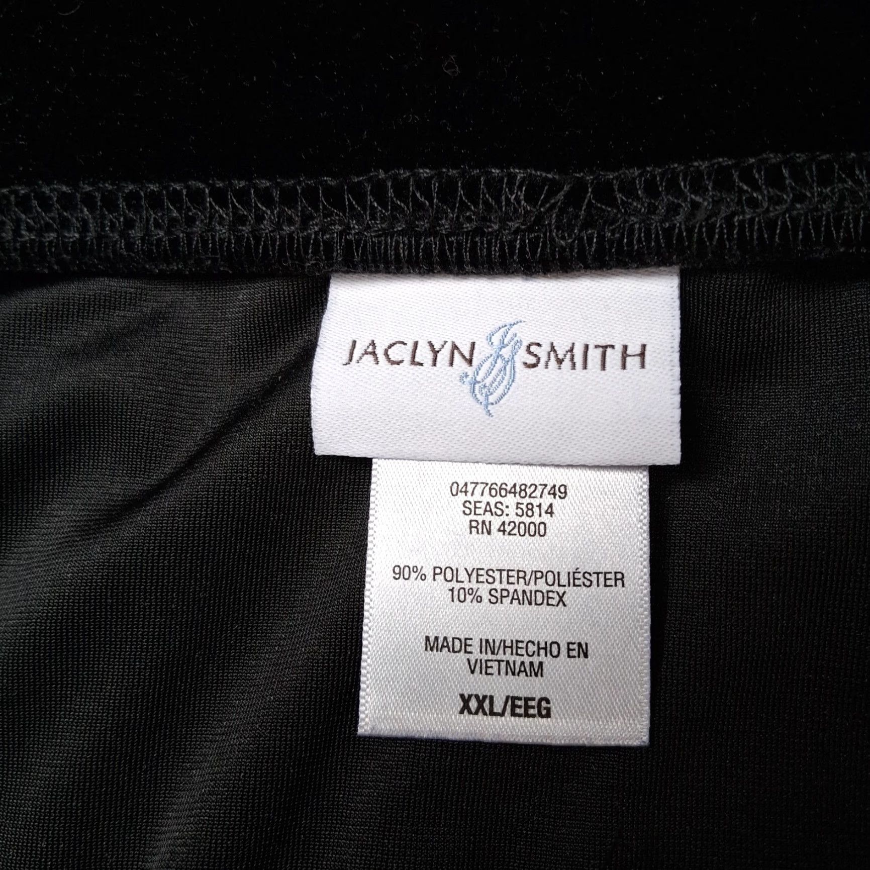 Vintage Jacklyn Smith Skirt XXL Knee Length Velvet Velour Stretch A-Line Black Women's Womens Waist 39" Knee Length 27" Long Elastic Waist Pull On Size 40" / US 18 - 4 Thumbnail