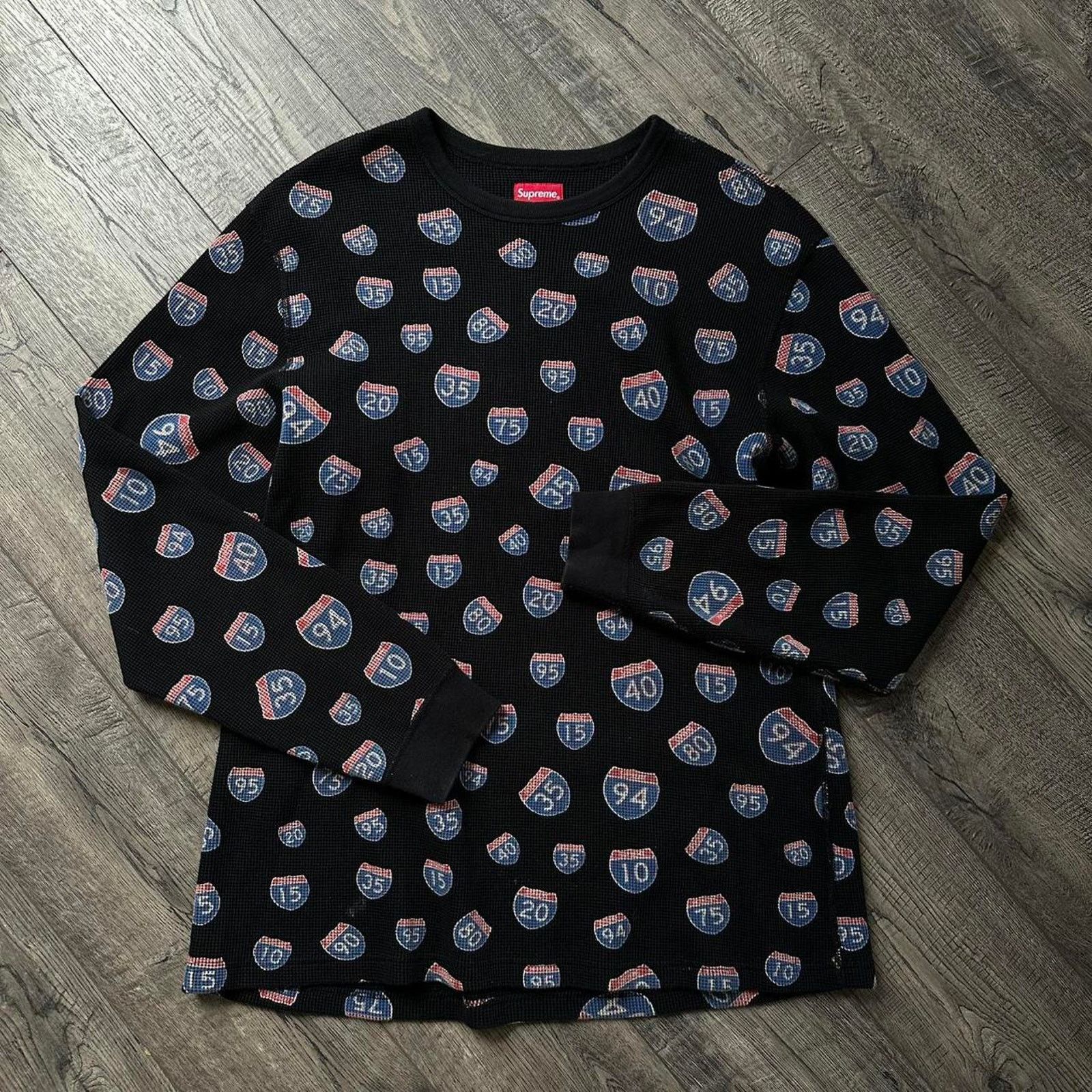 Supreme FW20 Supreme Black Interstate Waffle Thermal Longsleeve Size US M / EU 48-50 / 2 - 1 Thumbnail